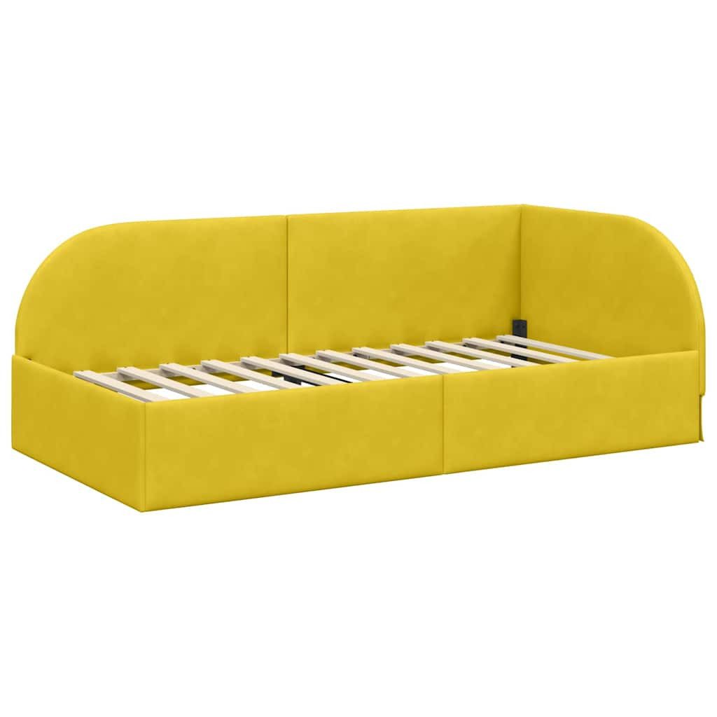 vidaXL Bett Eckbettgestell mit Kopfteil Gelb günstig online kaufen