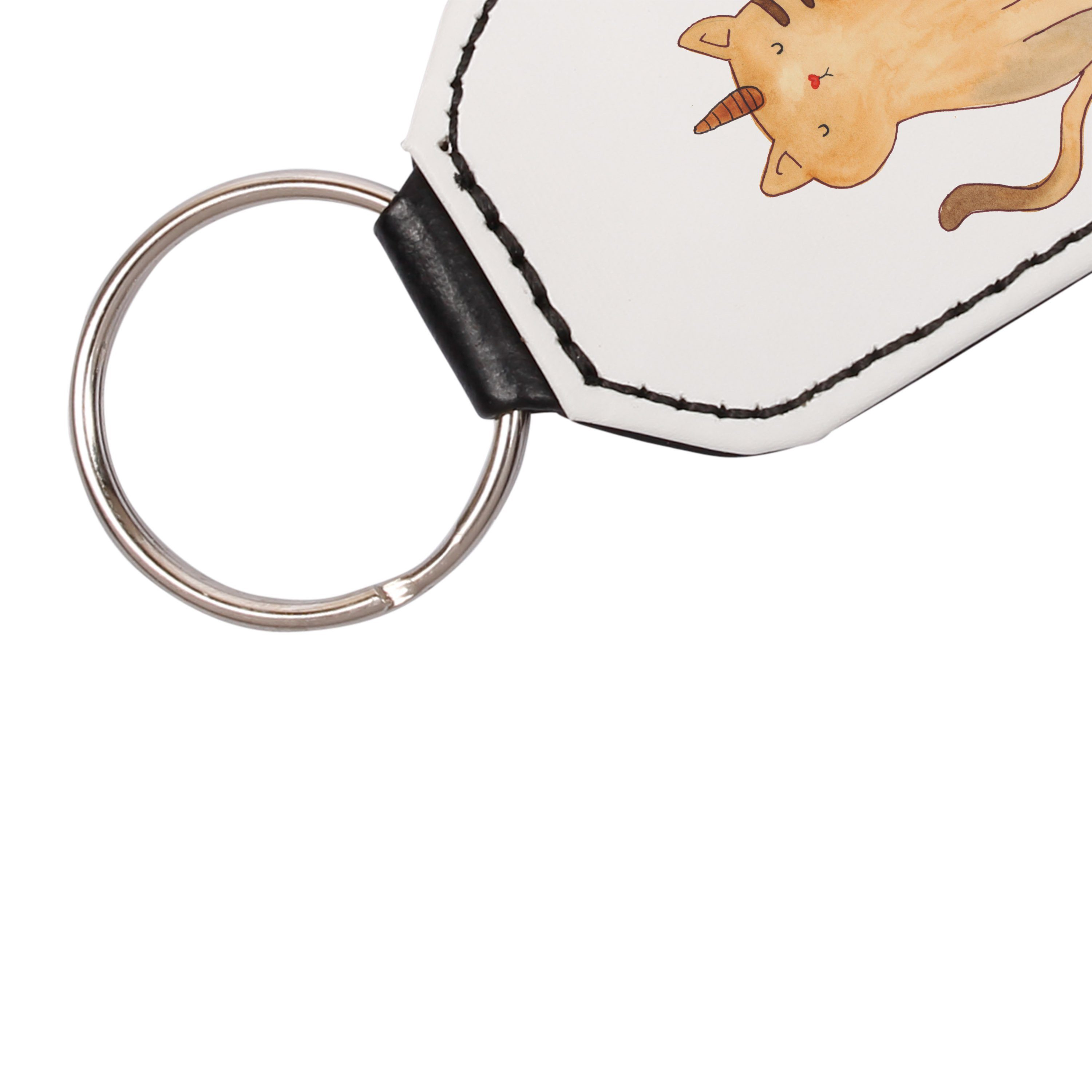 - Taschenanhänger, & Panda - Geschenk, Einhorn Mrs. Einh Mr. Katze Schlüsselanhänger (1-tlg) Glücksbringer, Weiß