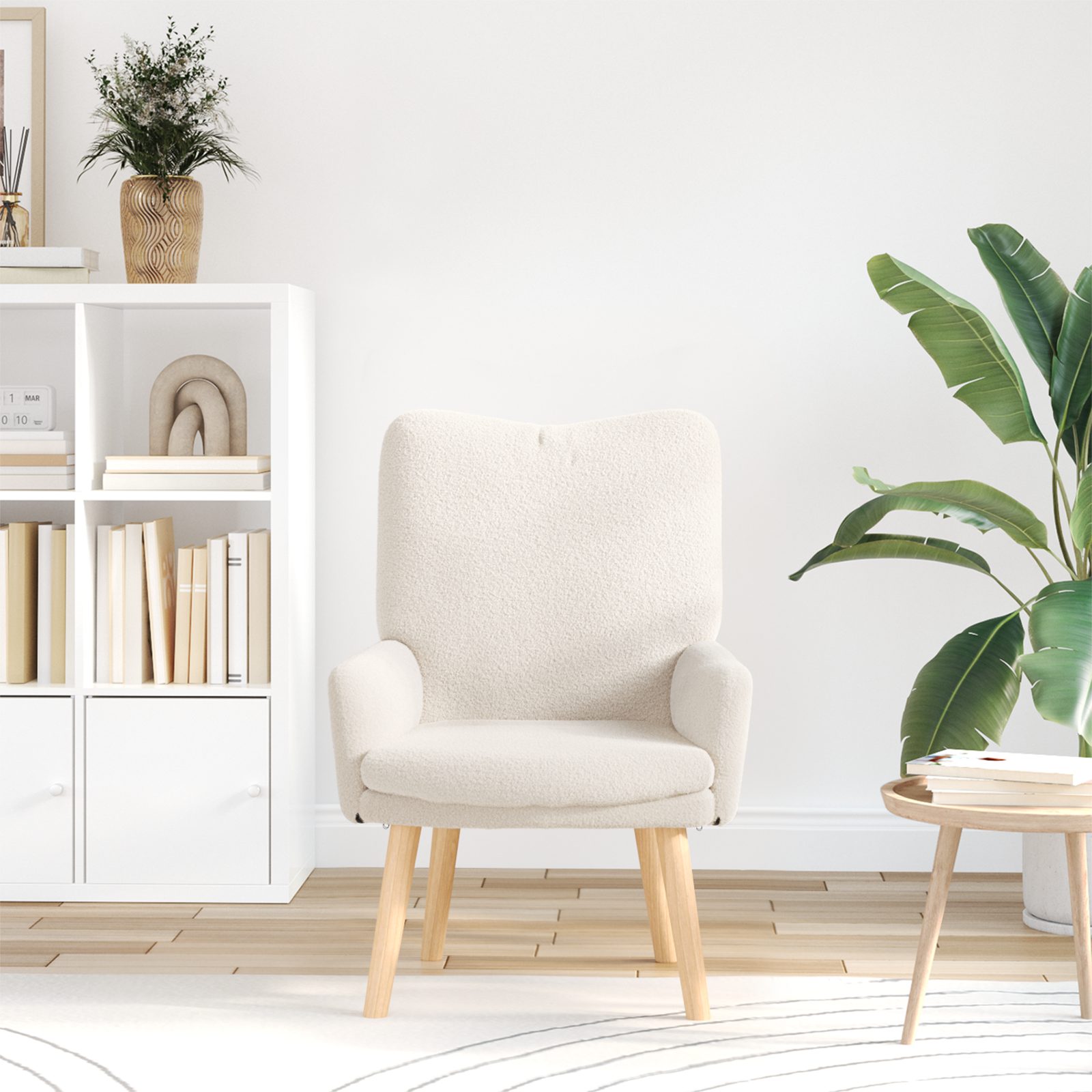 vidaXL Sessel Relaxsessel Creme Wollähnlicher Stoff günstig online kaufen