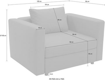 DOMO collection Sessel Solskin, individuell erweiterbar, Formschön mit losem Sitz- und Rücken-Kissen.