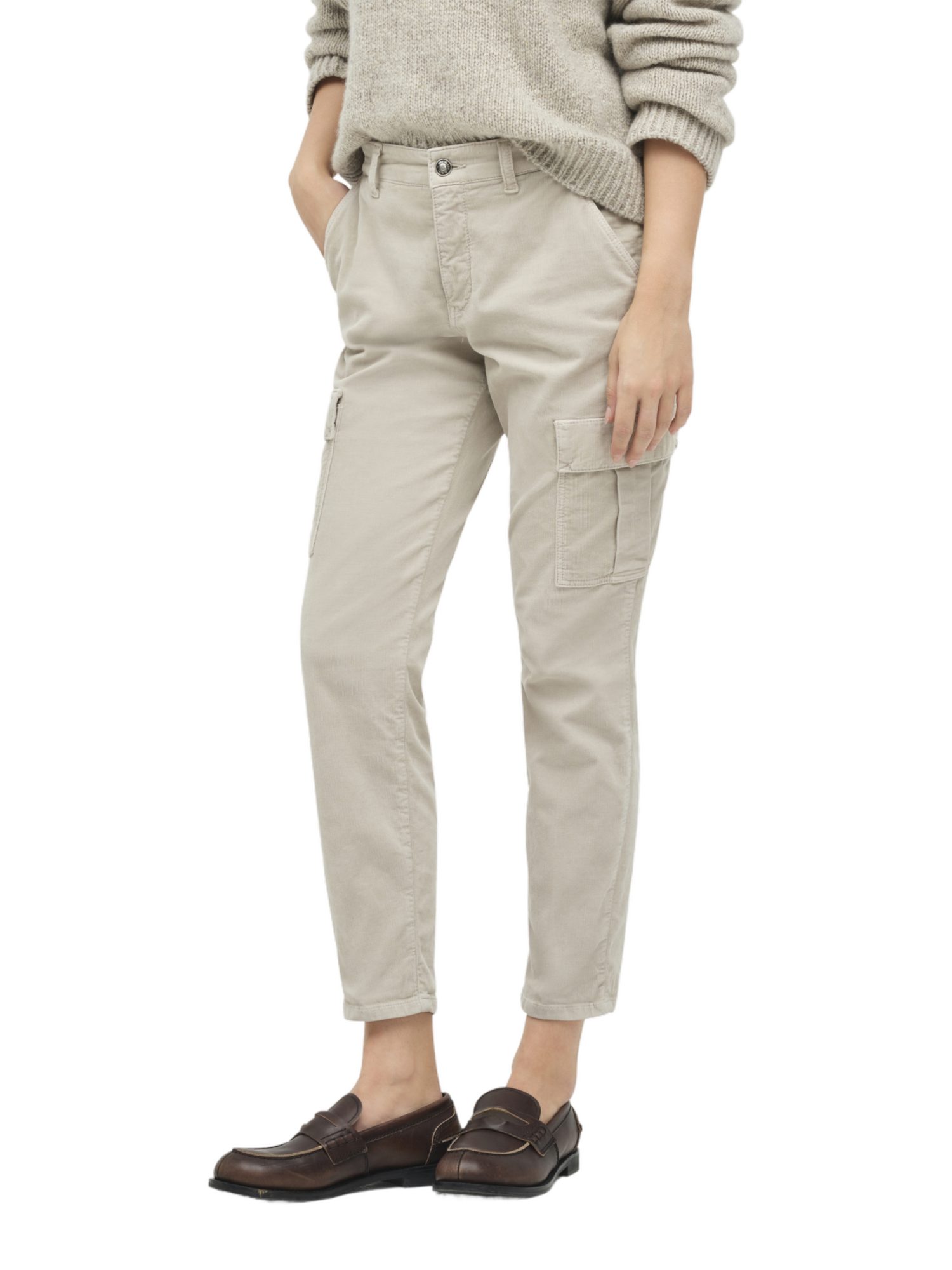 MAC Stretch-Hose weiß, Casual, Baumwolle, Unifarben, Regular Fit, Mittel