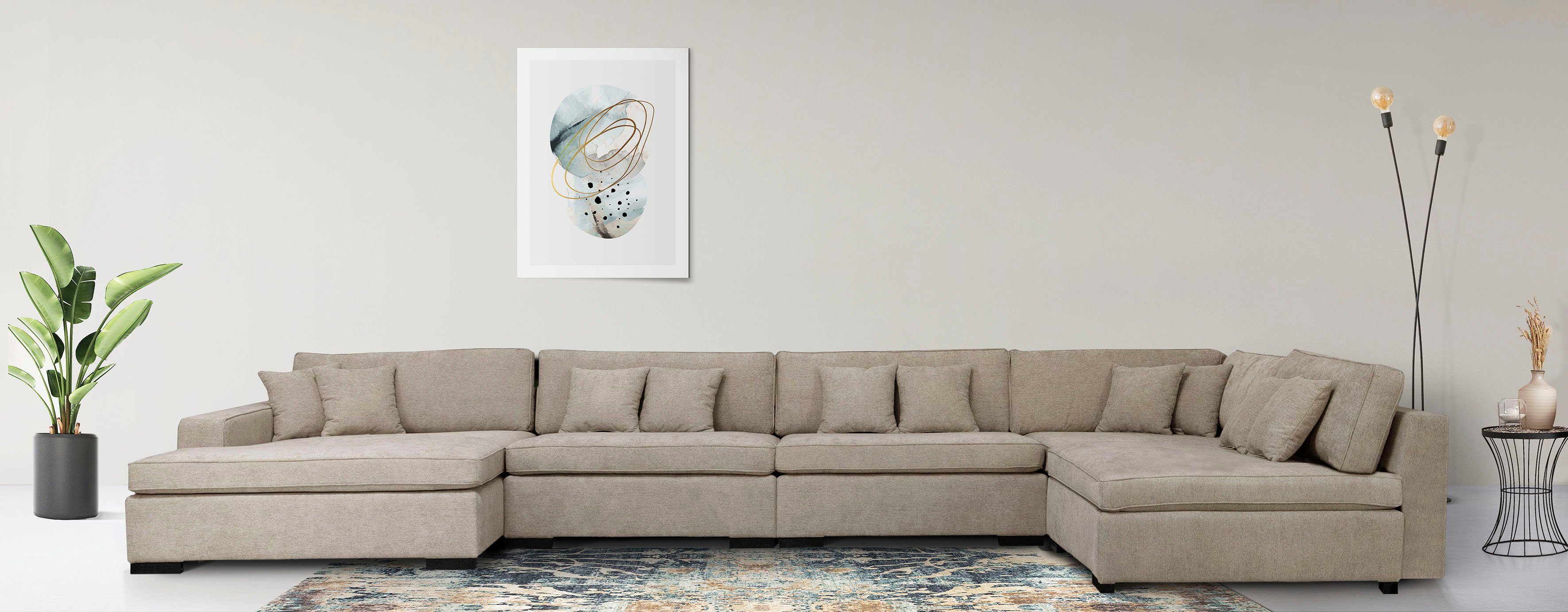 Home affaire Wohnlandschaft Skara U-Form, Lounge-Sofa günstig online kaufen