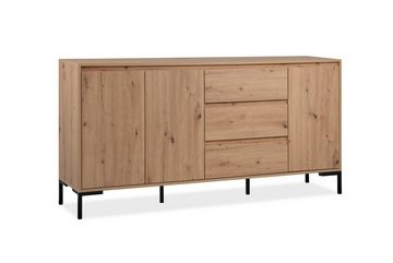 möbelando Wohnzimmer-Set Korsika, (3 teilig, 3-St), in Artisan mit 3 Schubladen und 5 Türen.