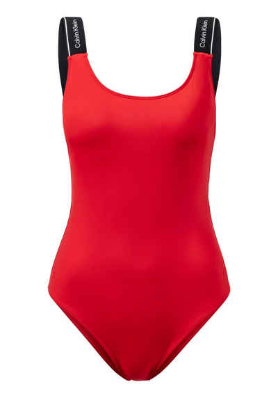 Calvin Klein Swimwear Badeanzug ONE PIECE-RP mit Logoschriftzügen auf den Trägern