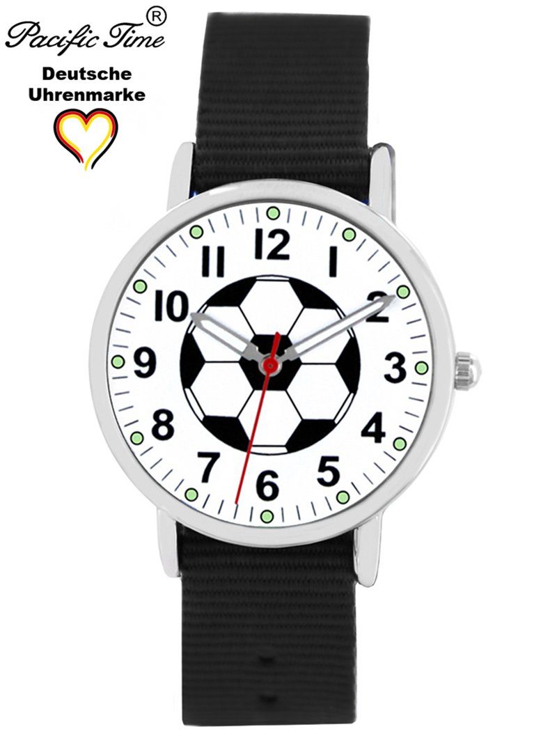 schwarz Versand Gratis Mix Armbanduhr Wechselarmband, Design Fußball und - Kinder Match Quarzuhr Pacific Time