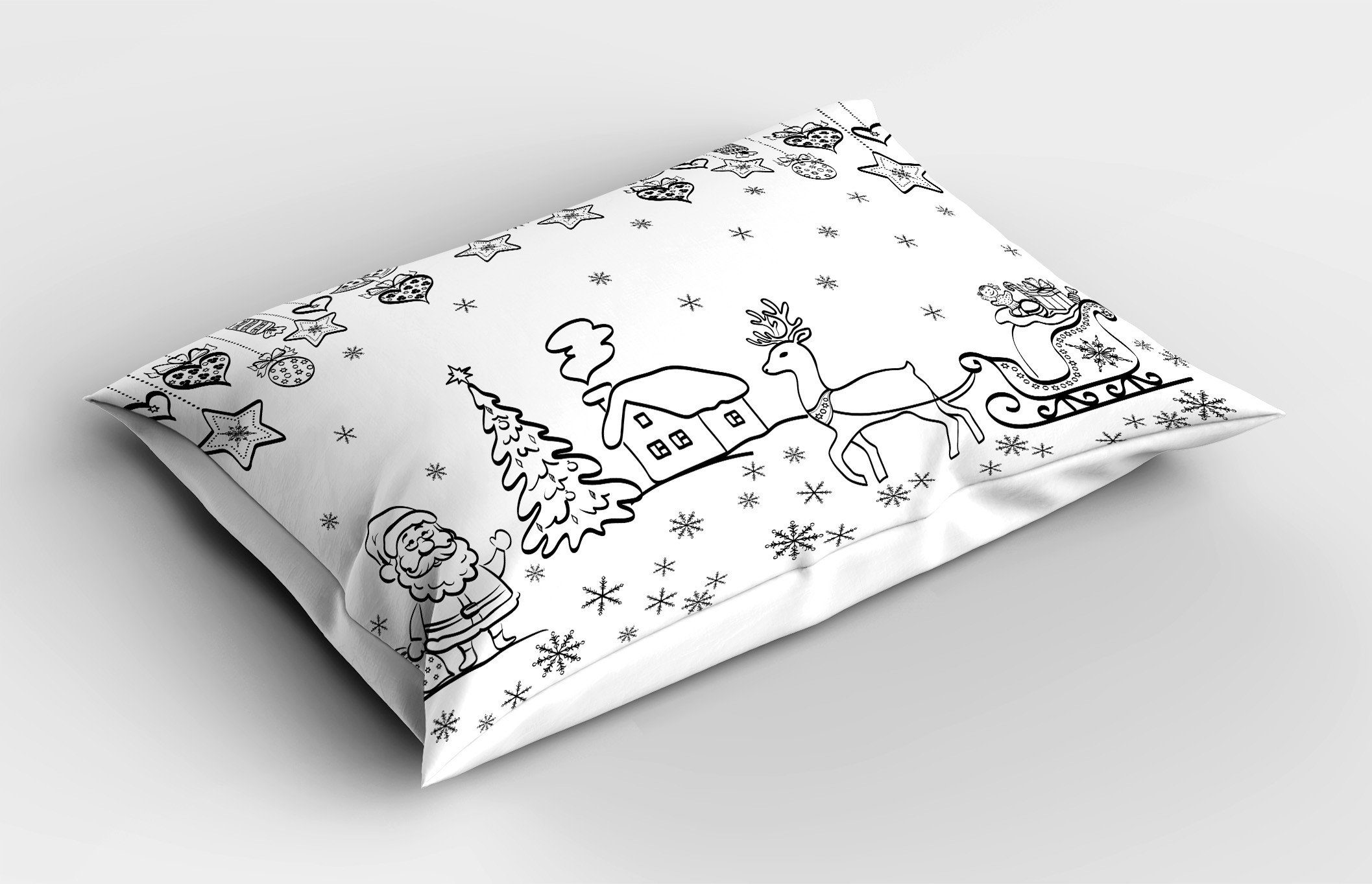 Abakuhaus Rentier Weihnachts King Standard Weihnachten Kissenbezüge (1 Kissenbezug, Gedruckter Baum Size Dekorativer Stück),
