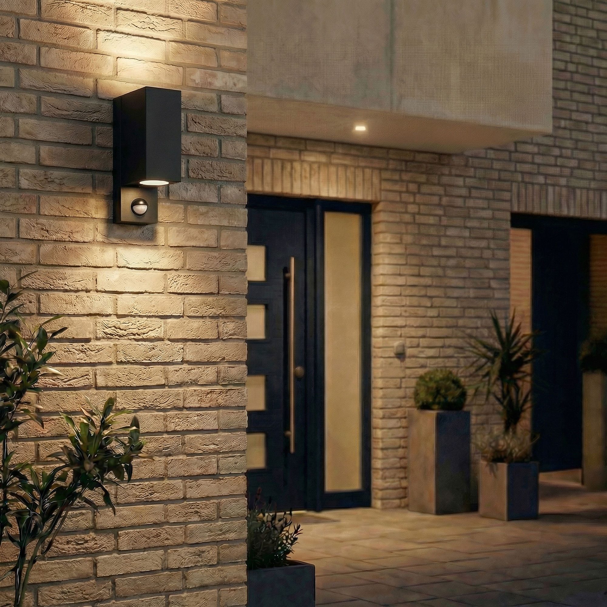 Maxkomfort Außen-Wandleuchte Up & Down Wandlampe mit Bewegungsmelder, Außen & Innen, GU10, ohne Leuchtmittel, Modern, IP44 wetterfest, Bewegungsmelder, exkl. Le – Bild 4 von 5