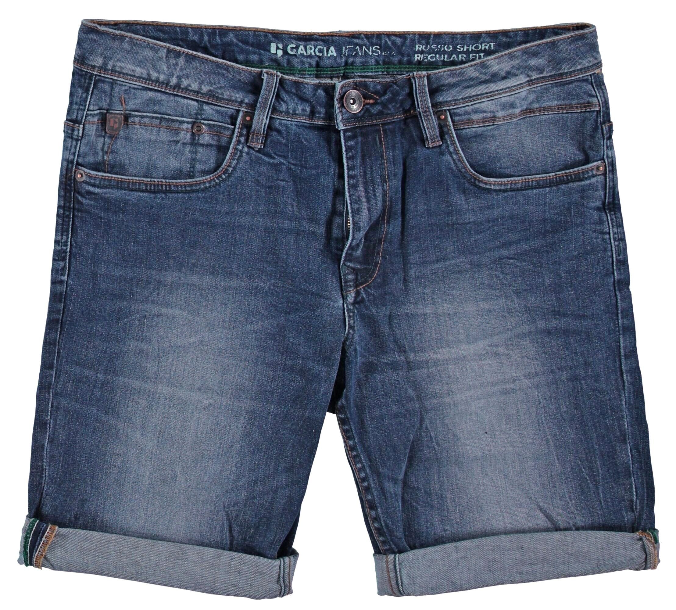 GARCIA JEANS med 5-Pocket-Jeans used 615.1456 blue SHORT RUSSO - GARCIA Acqua