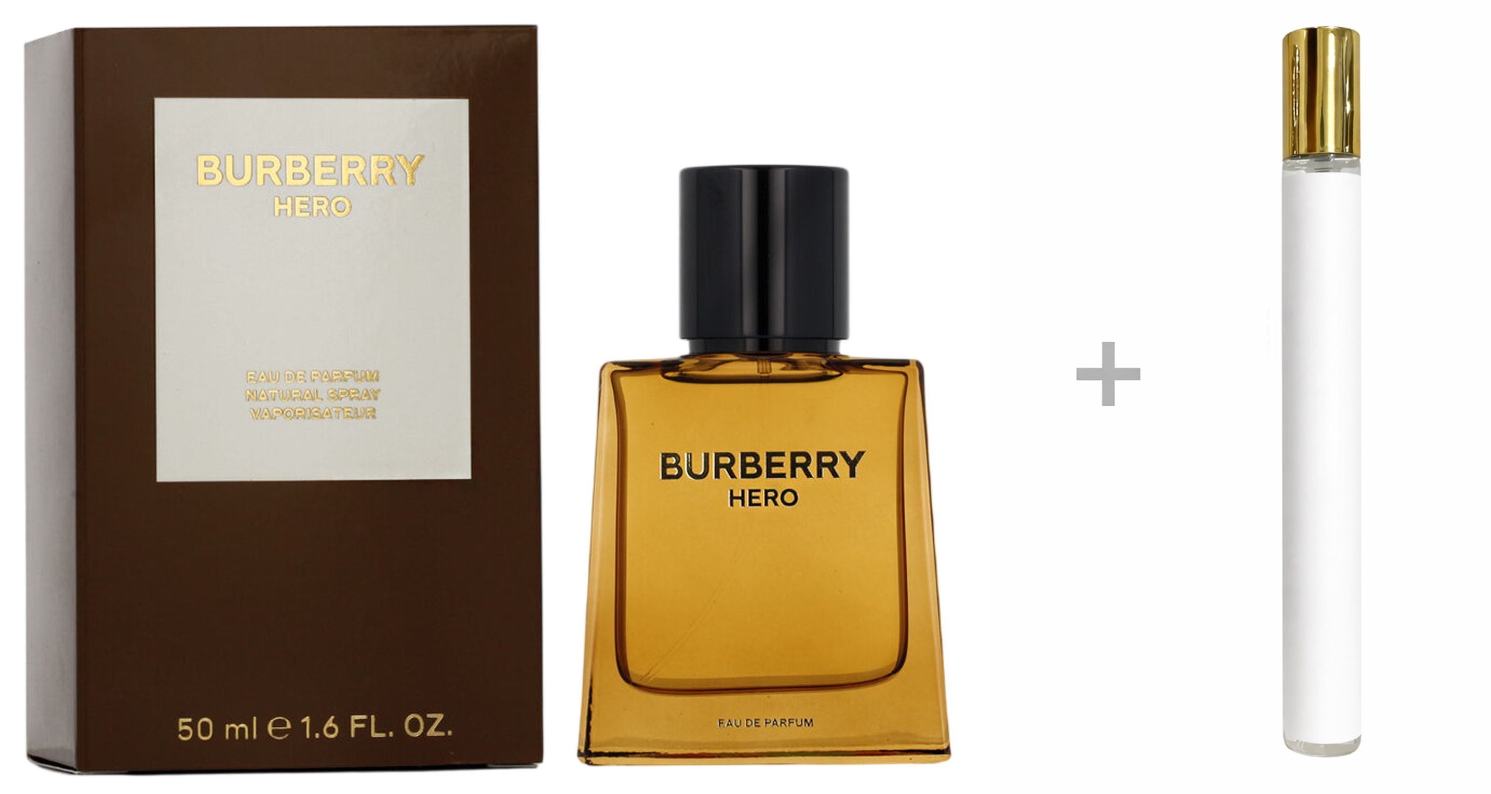 BURBERRY Duft-Set Hero Herren EDP Spray + Reiseduft, BURBERRY Herrenparfüm, Glasflakon, Herrenduft