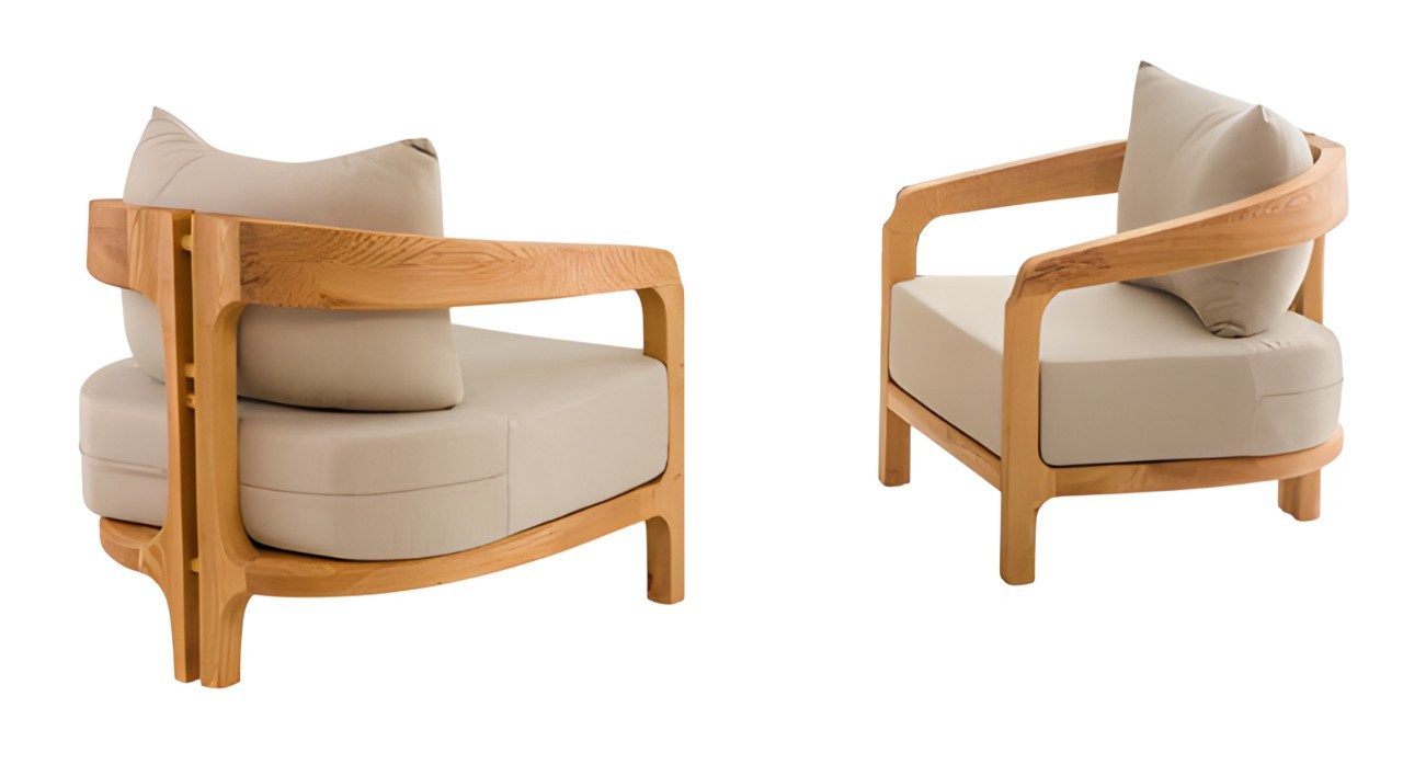 Sessel Beige Stoffsessel von XLMOEBEL mit modernem Design und hohem Komfort