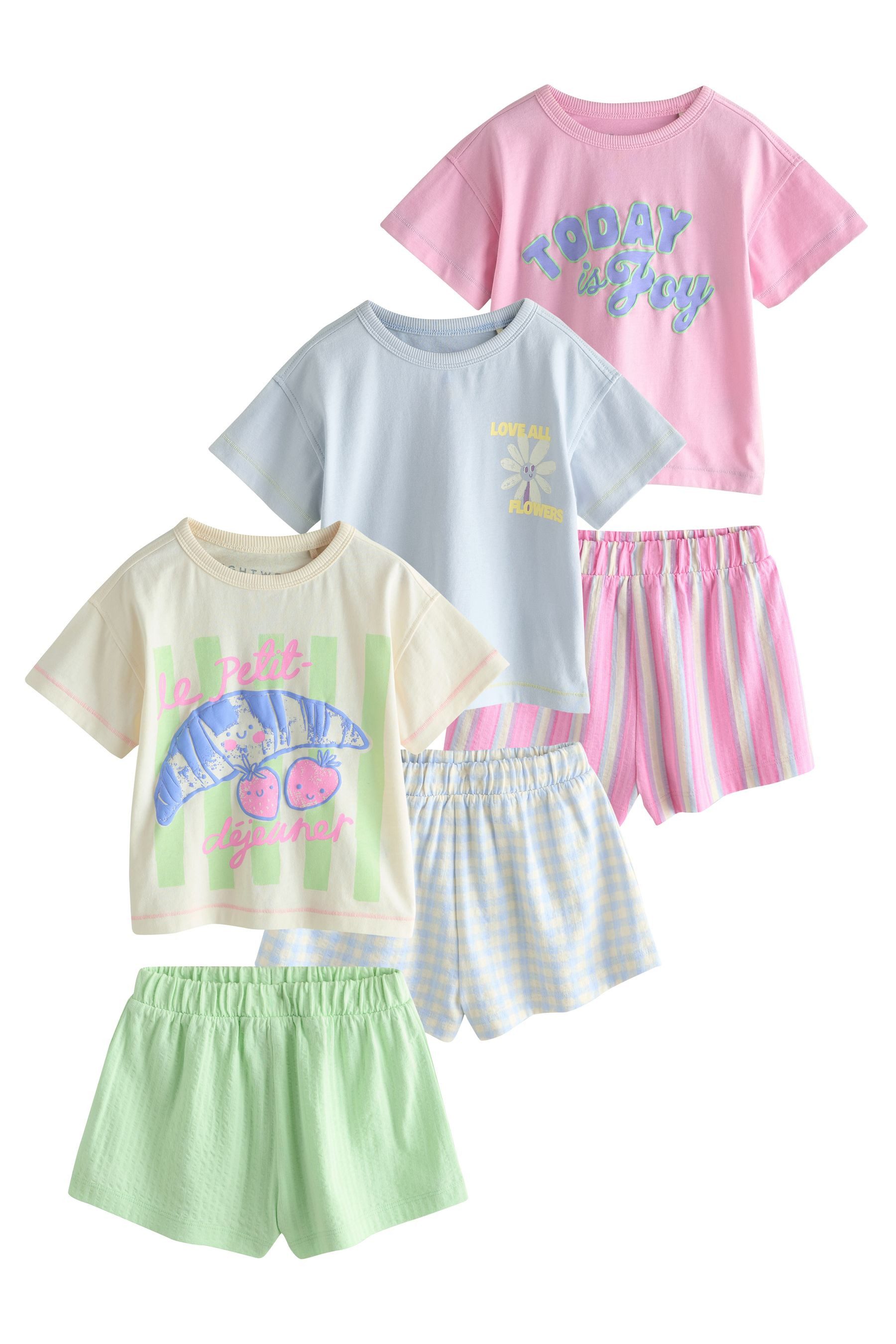 Pyjama Kurze Schlafanzüge, 3er-Pack
