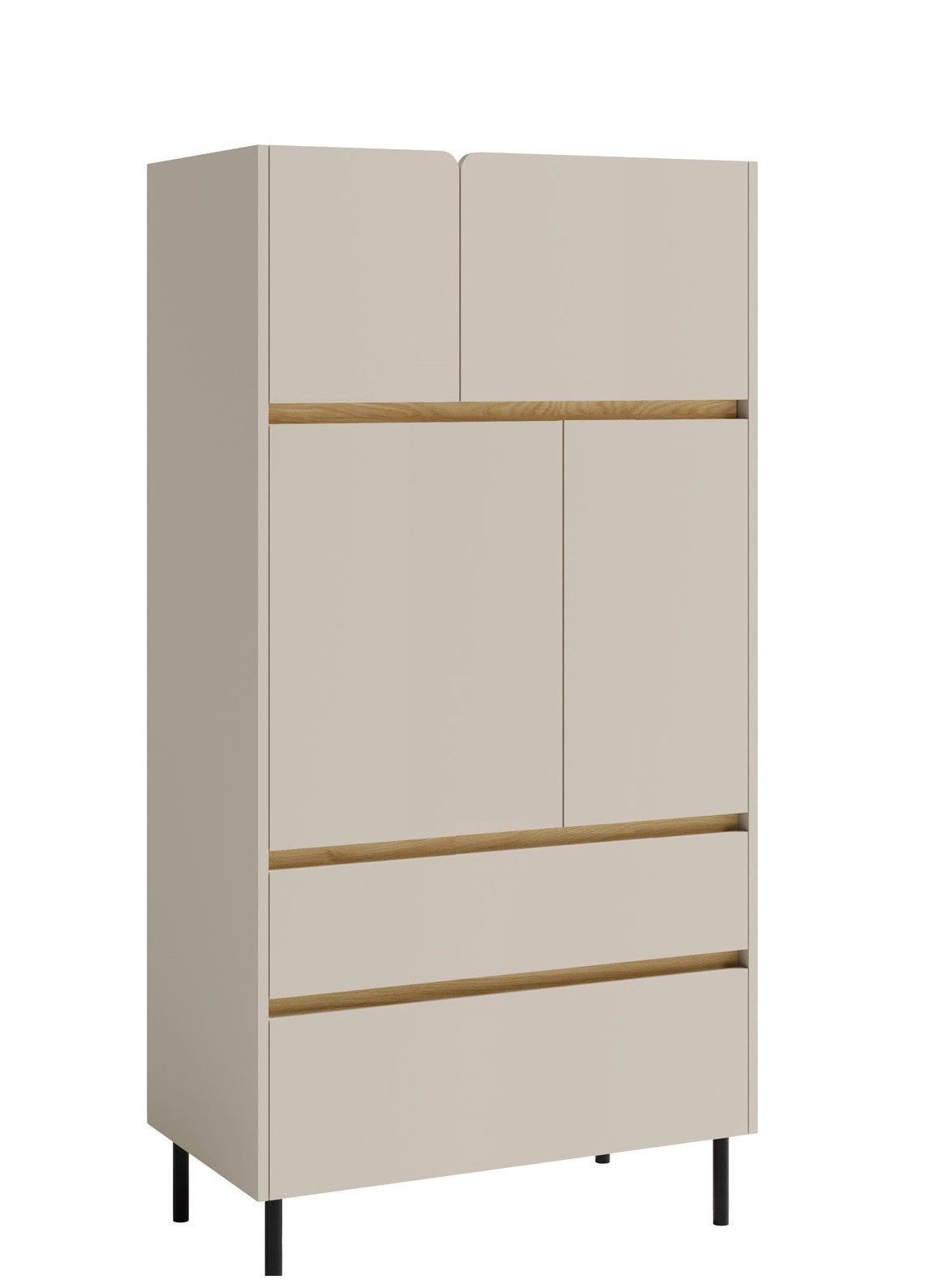 Marmex Möbel Hochkommode LUCA LC5 4 Türiger Schrank 2 Schubladen, Kommode, Sideboard