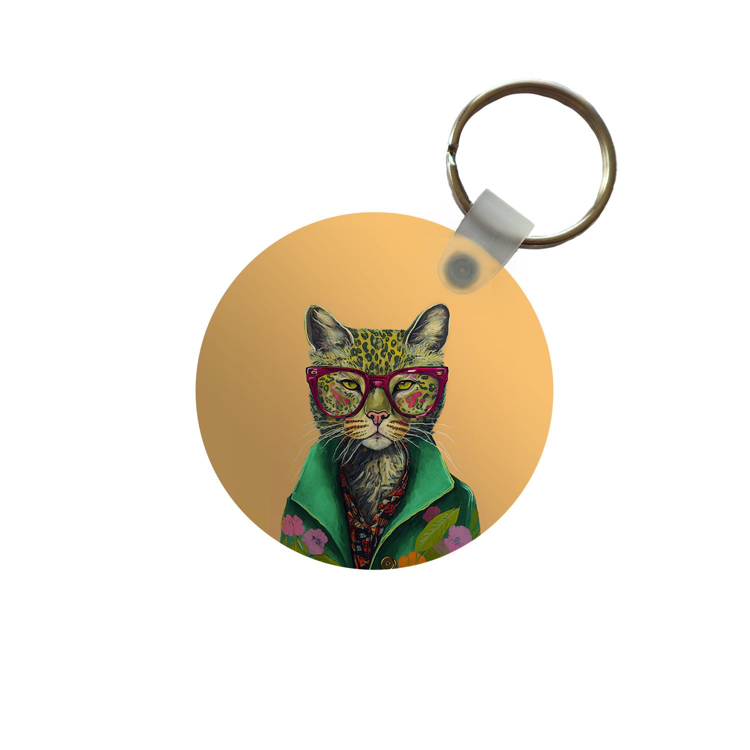 Schlüsselanhänger Tiere - Katze - Brille - Blumen - Hippie