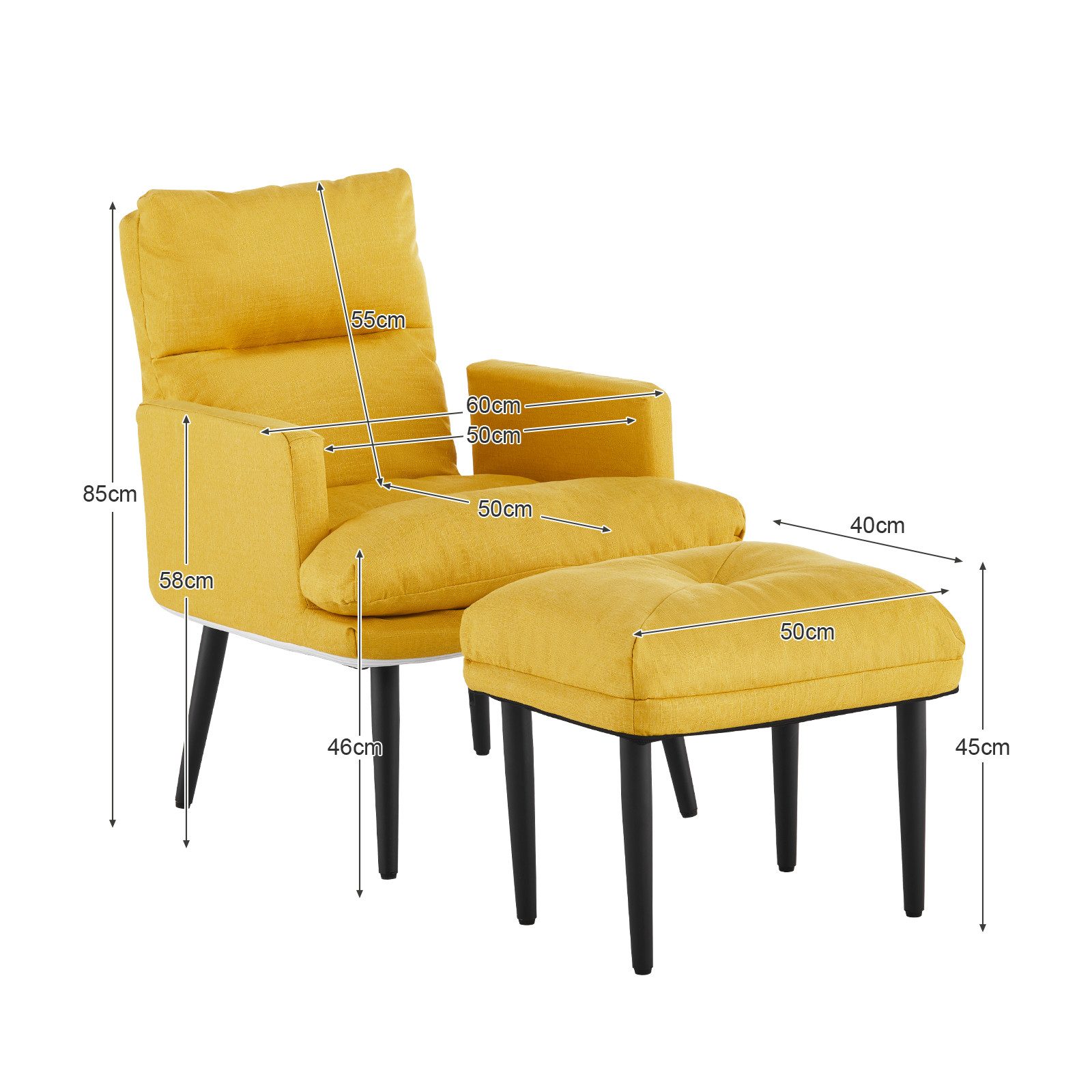 Ofcasa Relaxsessel Leinen Relaxsessel mit Ottoman günstig online kaufen