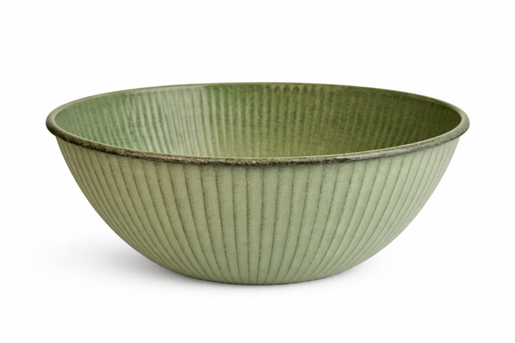 finehomegarden Pflanzschale Schale Metall lackiert grün Ø44,5cm H21cm Wasserwanne Miniteich (1 St), Teichwanne Pflanzschale Garten