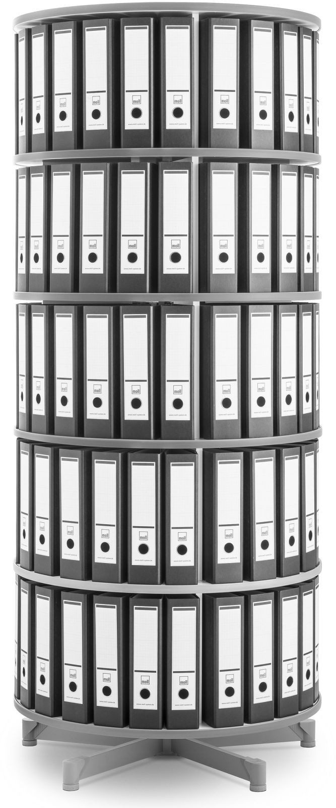 Moll Aktenschrank Ordnerdrehsäule Depotfile 80 5 Etagen weiß