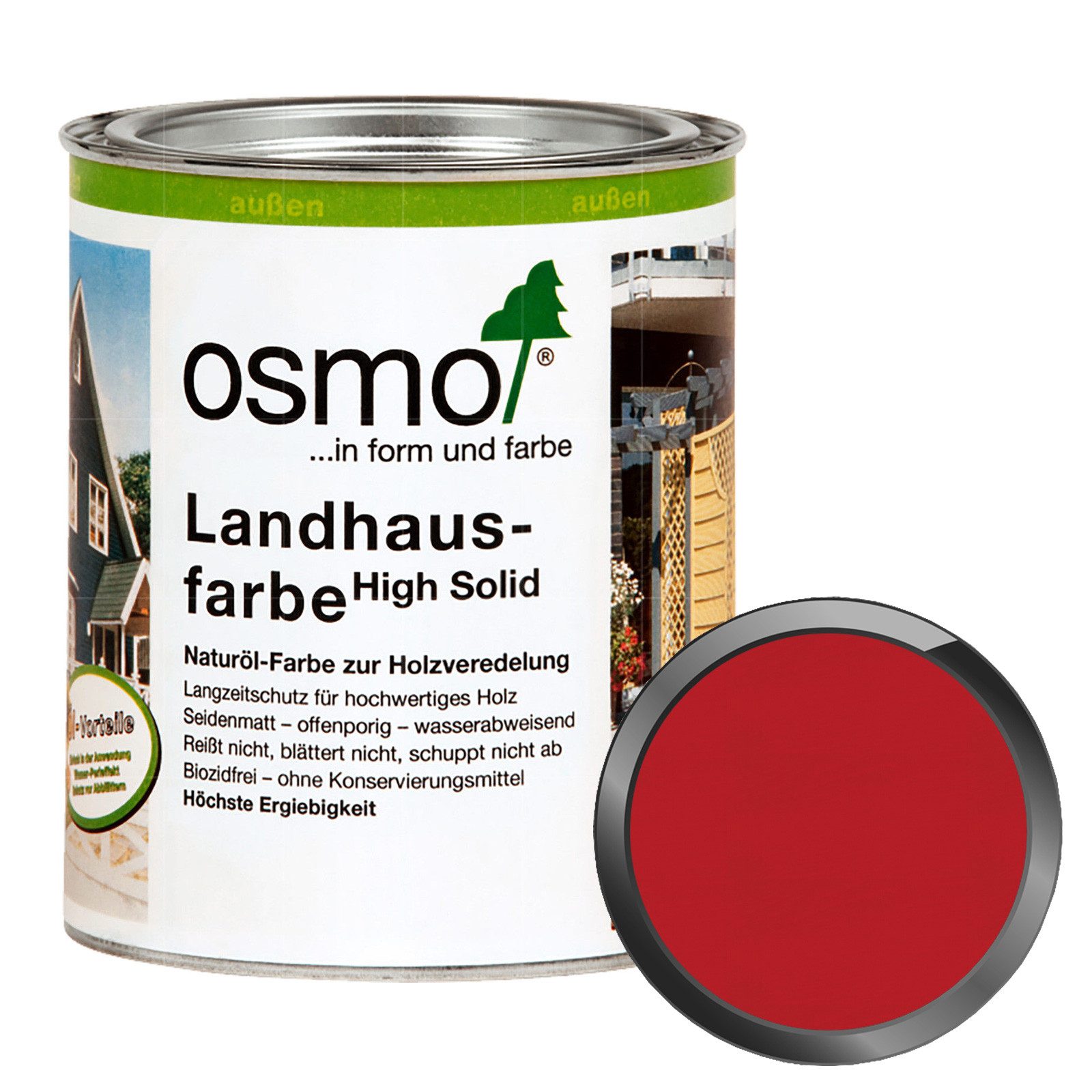 osmo Wetterschutzfarbe Landhausfarbe High Solid 2,5 LTR