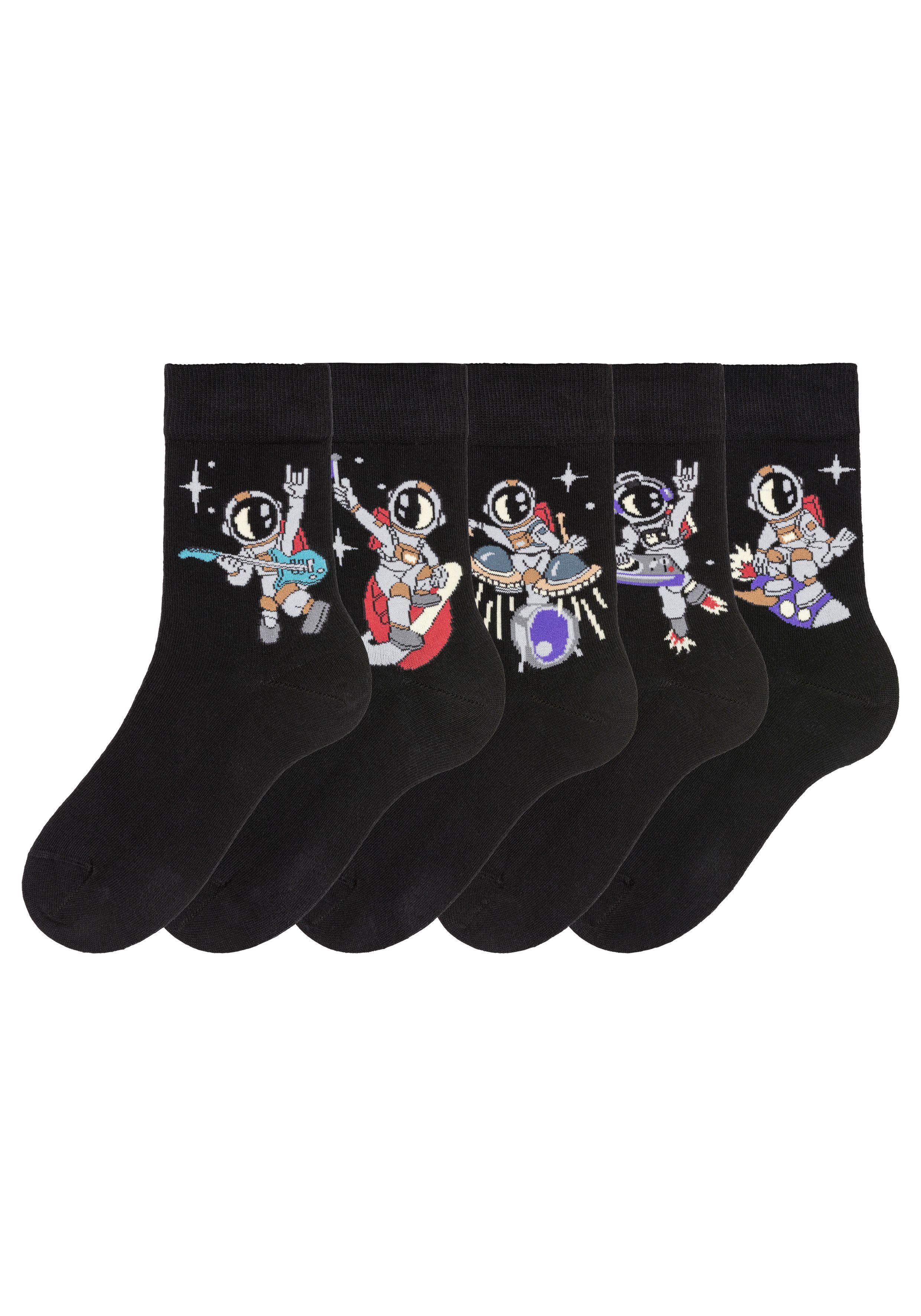H.I.S Socken (Packung, 5-Paar) mit Astronaut-Motiven