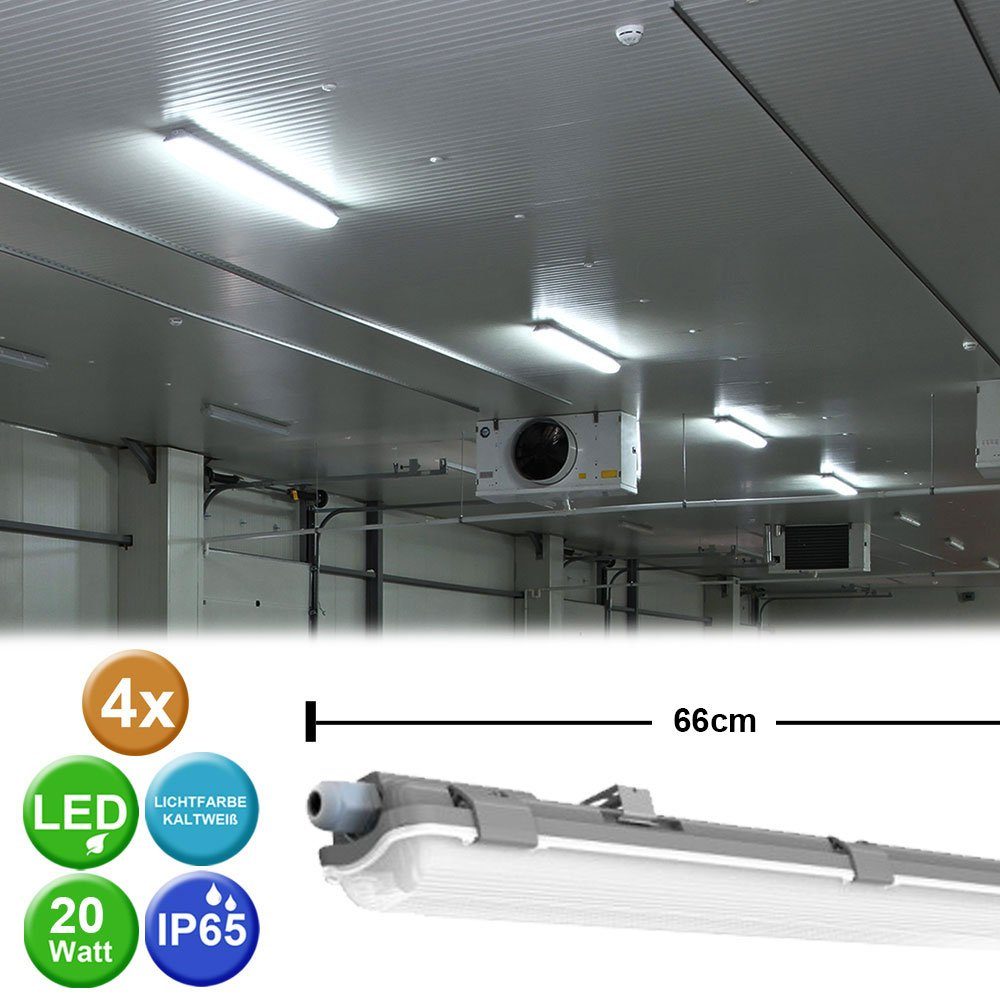3x LED Wannen Strahler Decken Leuchten Garagen Tages-Licht Ultraslim Lampen weiß 