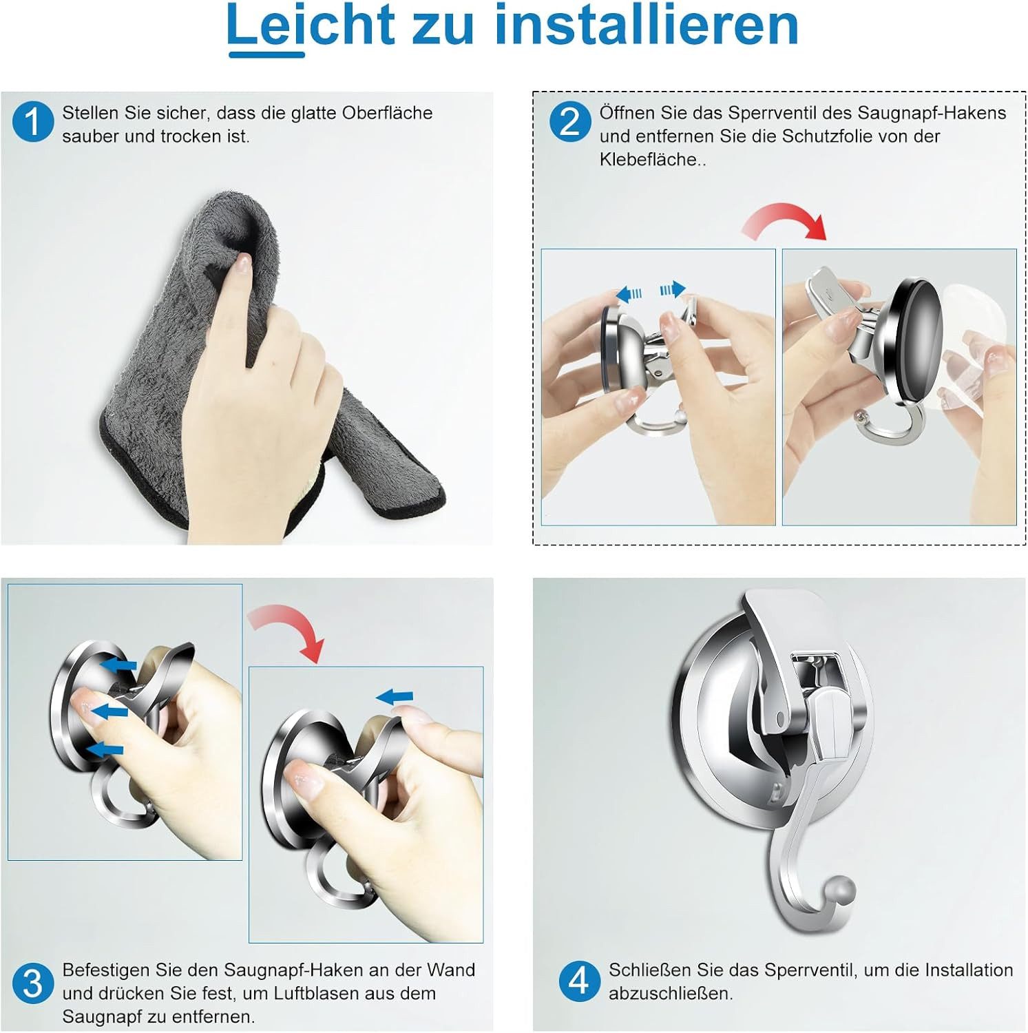 BlingBin Wandhaken 4 Stück Saugnapf Haken günstig online kaufen