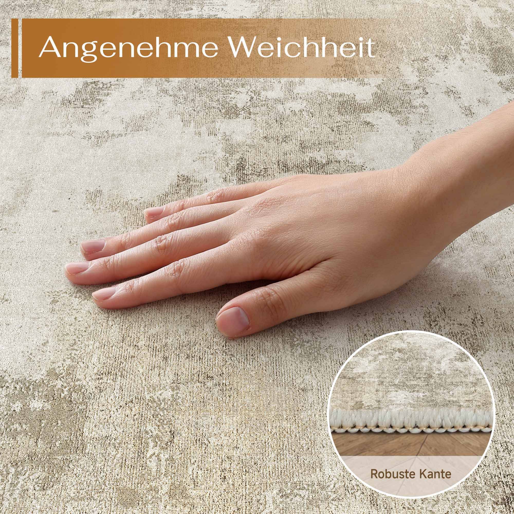 PURECOZY Teppich Kurzflor, modern abstrakt Scandi-Look, waschbar & weich, Rechteckig, Höhe: 5 mm, geeignet für Innenräume, 120x180, 160x230, 200x300, 300x400 cm