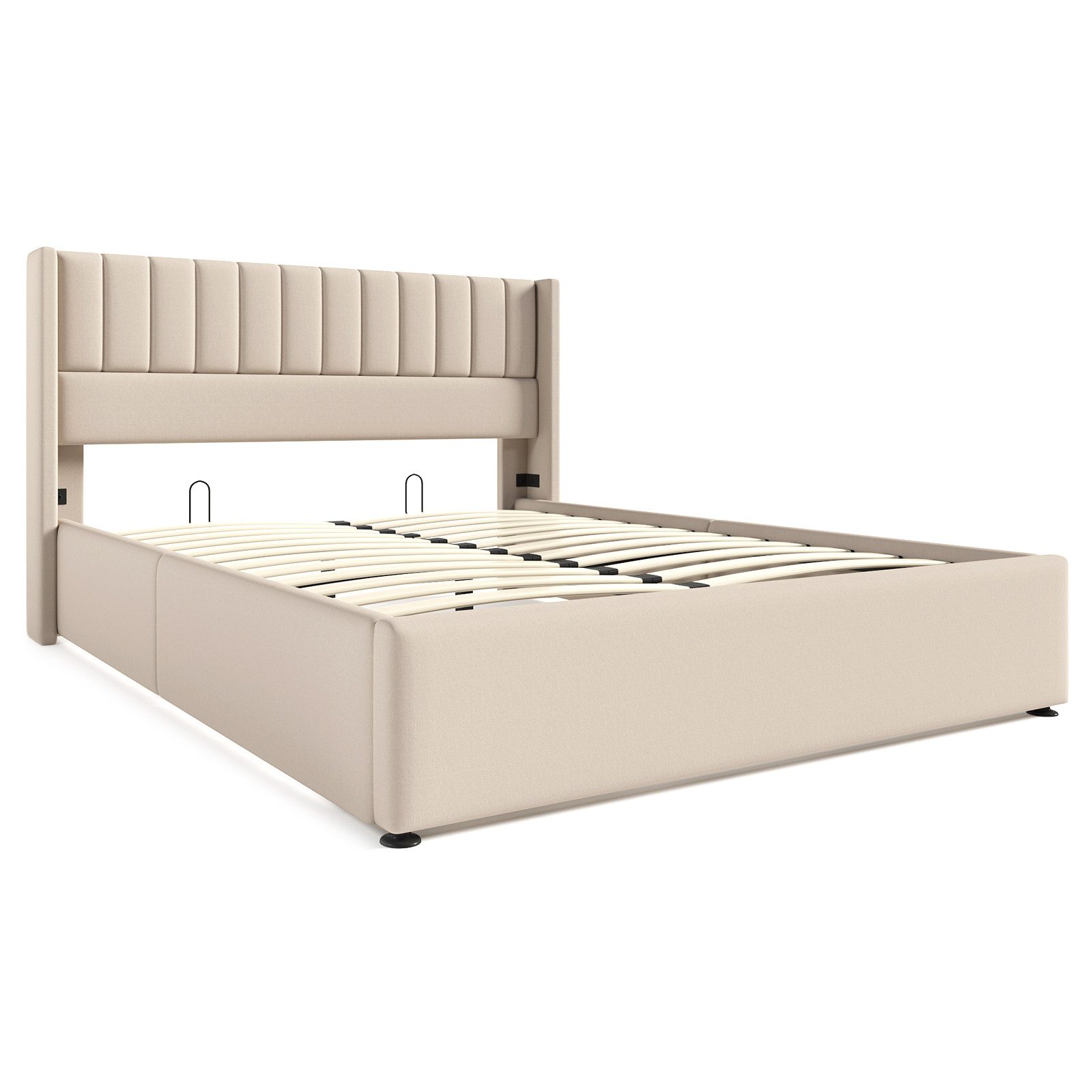 Yorbay Polsterbett Hydraulisches Polster-Doppelbett Stauraumbett mit Staura günstig online kaufen