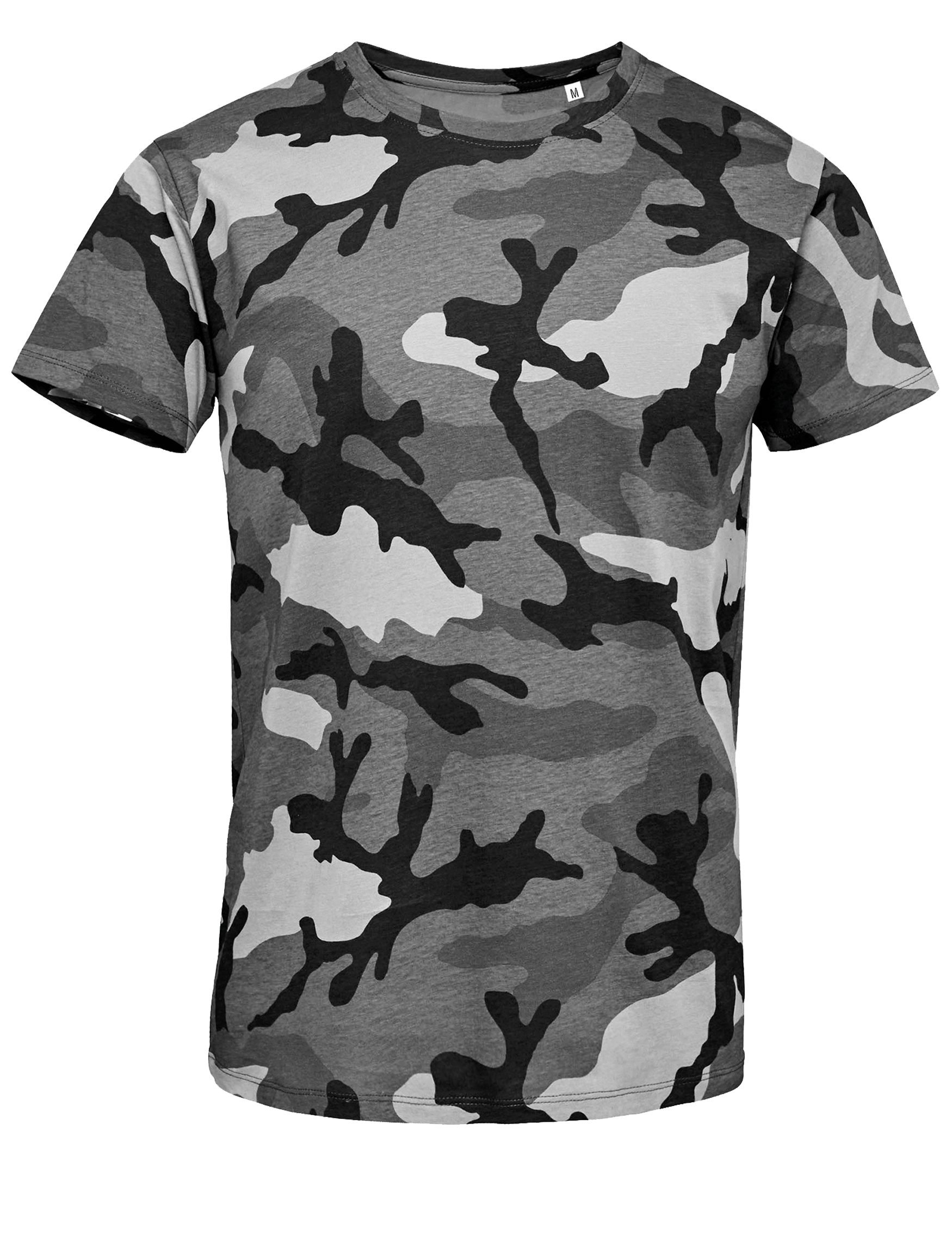 Art & Detail Shirt T-Shirt Army Camouflage Tarn Farben Camo in Grün Blau und Grau lieferbar, Military, Look Grey Camo