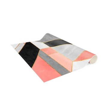 Läufer Teppich Vinyl Flur Küche Muster Abstrakt funktional lang modern, Bilderdepot24, Läufer - rosa glatt