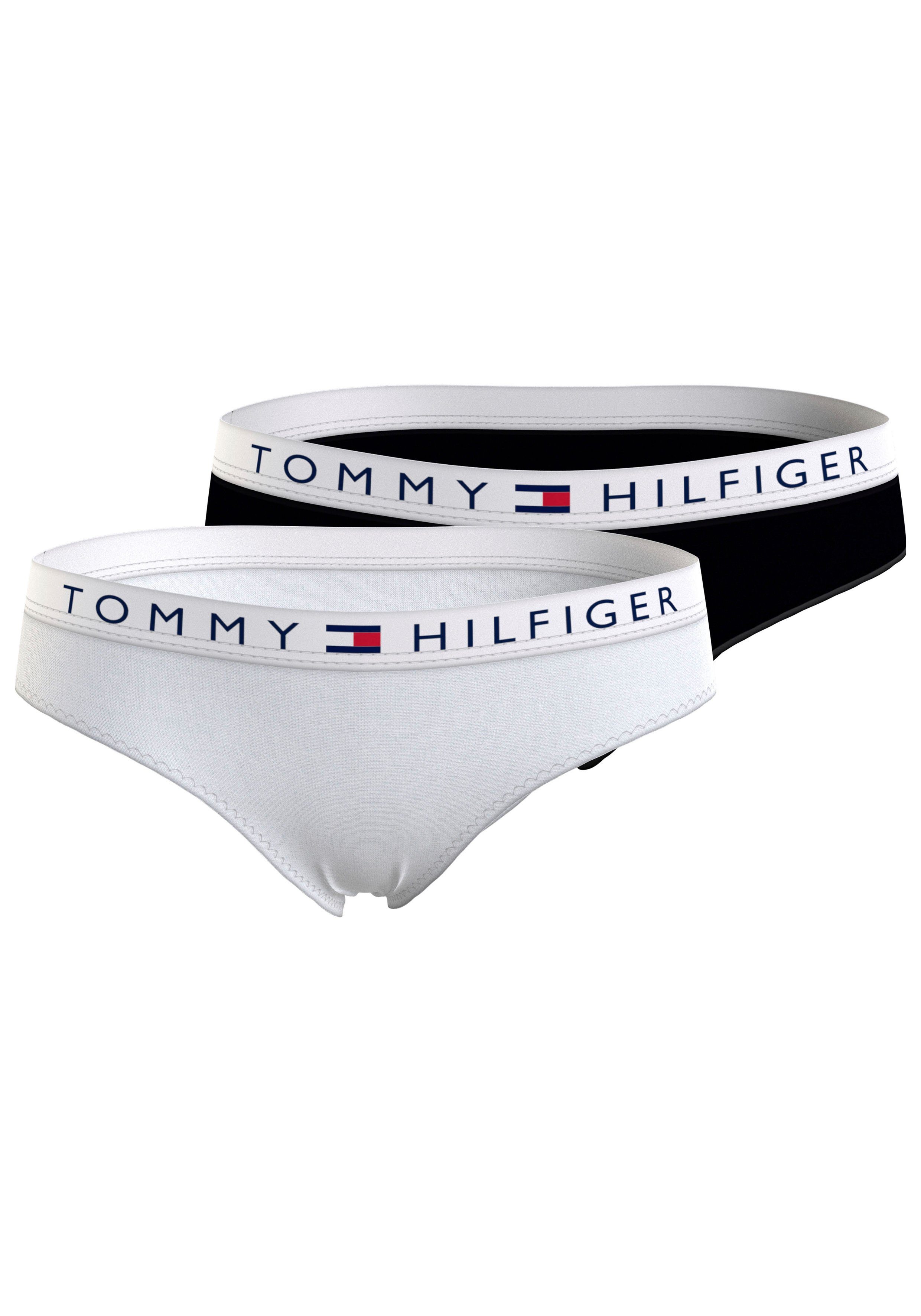 mit Hilfiger (Packung, Tommy BIKINI Logo-Bund Hilfiger Bikinislip 2P Underwear Tommy 2er-Pack)