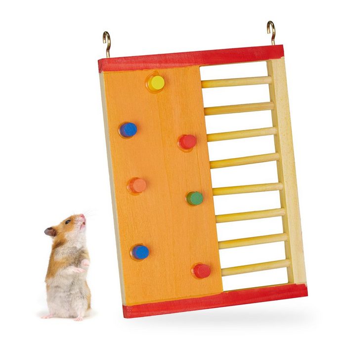 relaxdays Kleintierklettergerüst Hamster Zubehör aus Holz