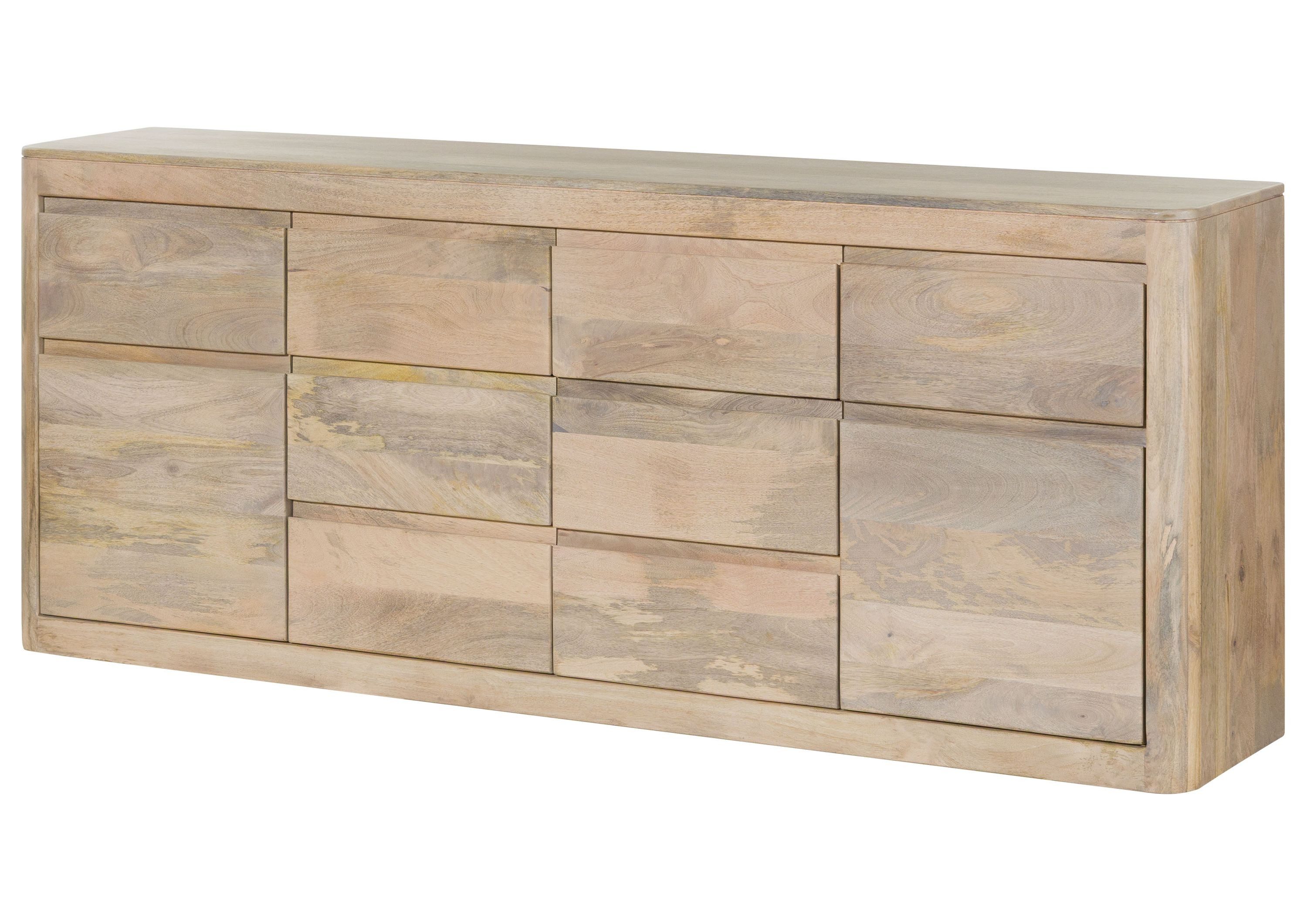 Massivmoebel24 Sideboard TORONTO (Massivholz), Mango 200x40x80 weiß lackiert TORONTO #370