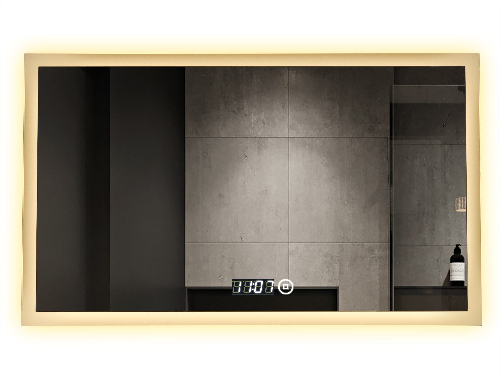 WDWRITTI Badspiegel Wandspiegel Led 100x60cm Uhr günstig online kaufen
