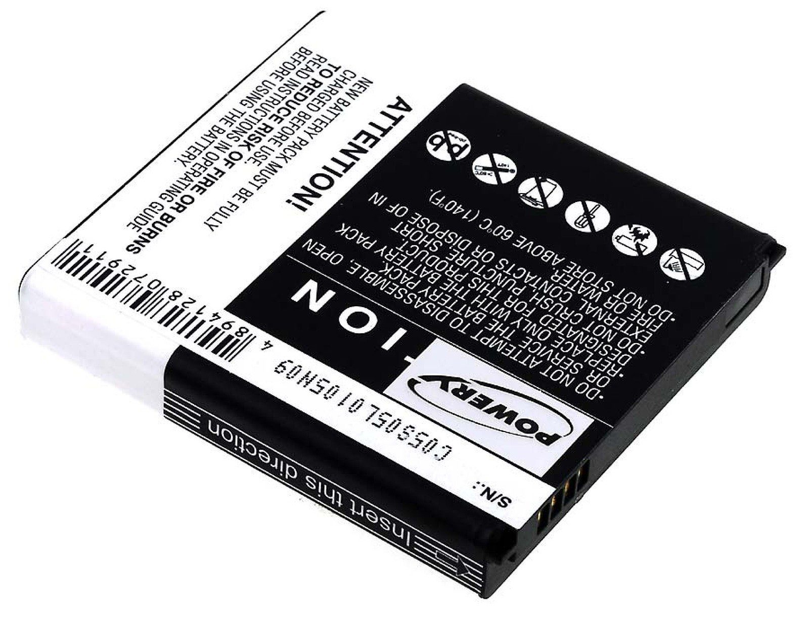 5200mAh mAh Samsung Galaxy S4 5200 Akku Schwarz V) für Handy-Akku Powery (3.7