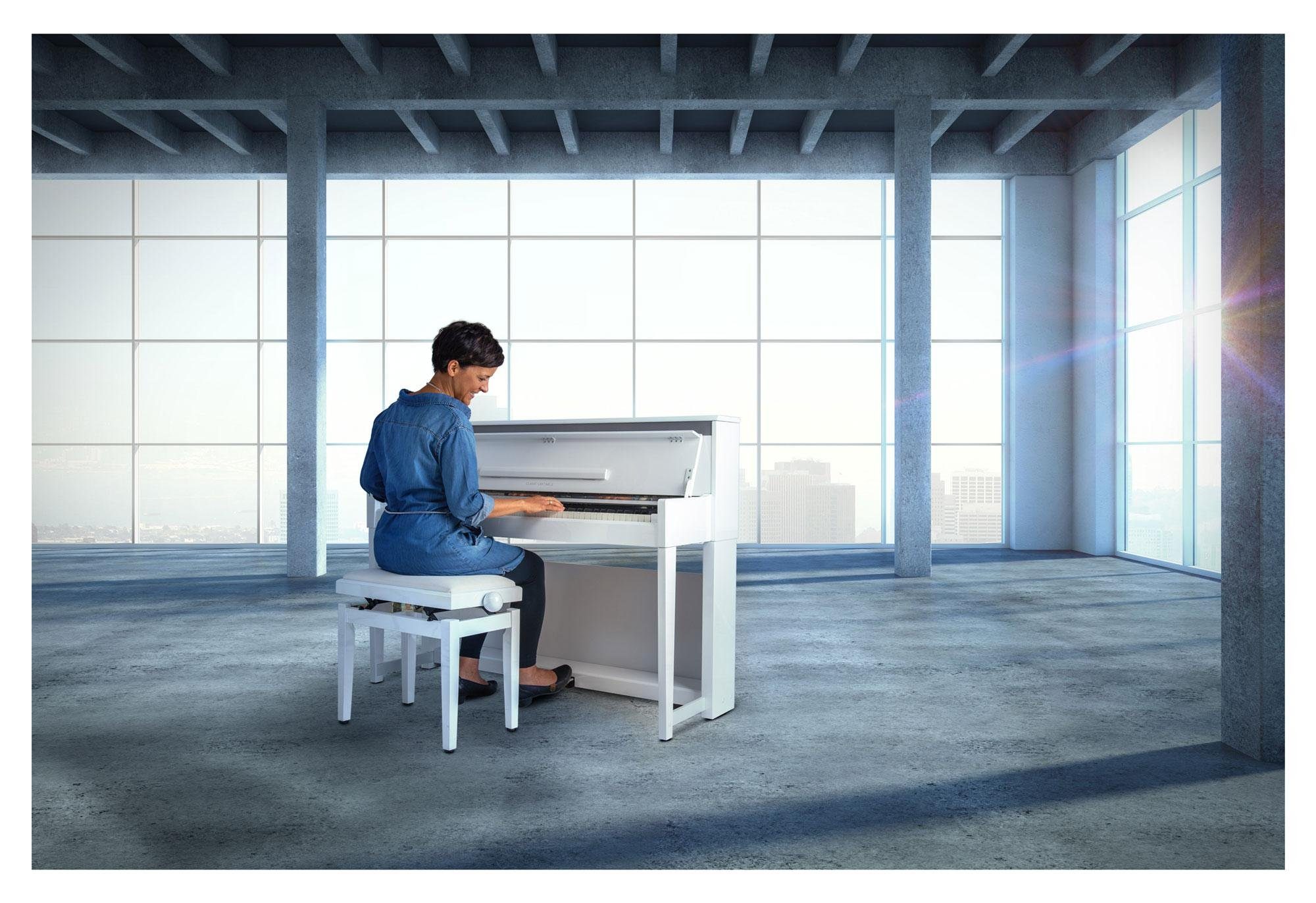 Classic Cantabile Digitalpiano UP-1 WM E-Piano - 88 gewichtete Tasten mit Graded Hammer-Tastatur (Digitalpiano), Klavier mit Twinova-Piano Funktion - 22 Effekte, 40 Sounds