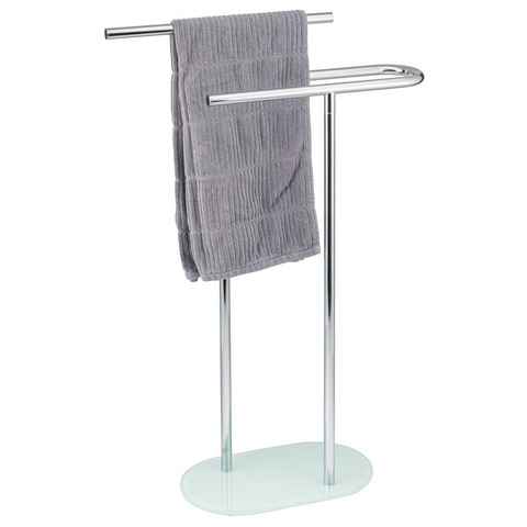 bremermann Handtuchhalter Stand-Handtuchhalter freistehend, 2 Stangen, Handtuchständer, weiß