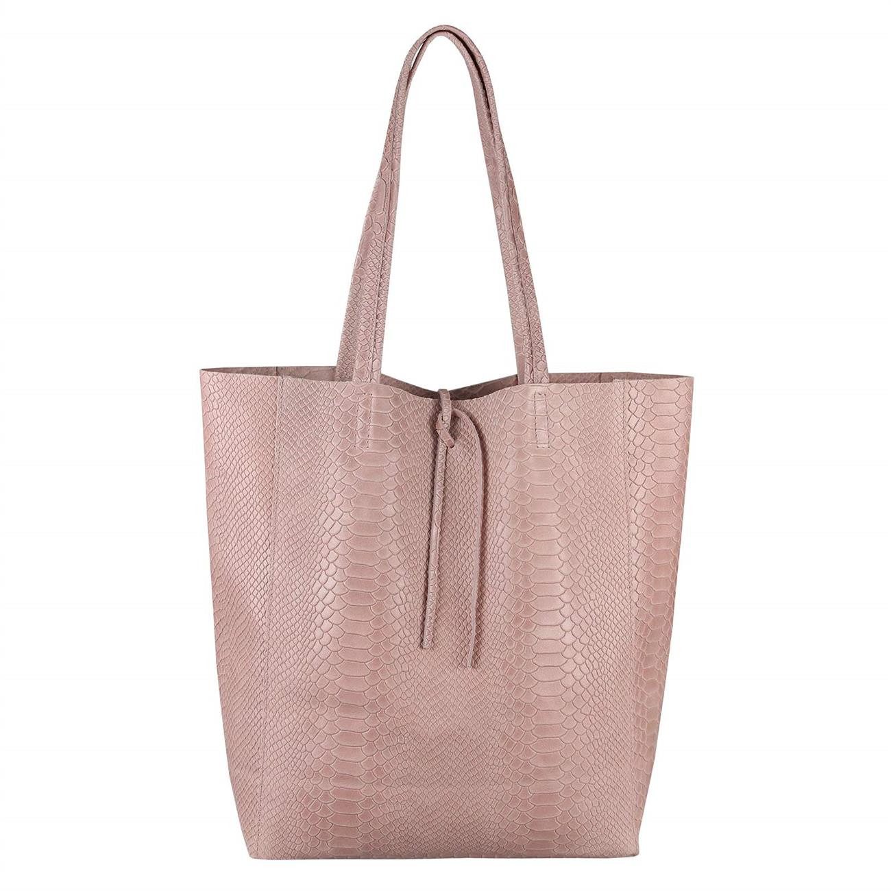 ITALYSHOP24 Schultertasche Made in Italy Damen Premium Leder SHOPPER Tasche günstig online kaufen