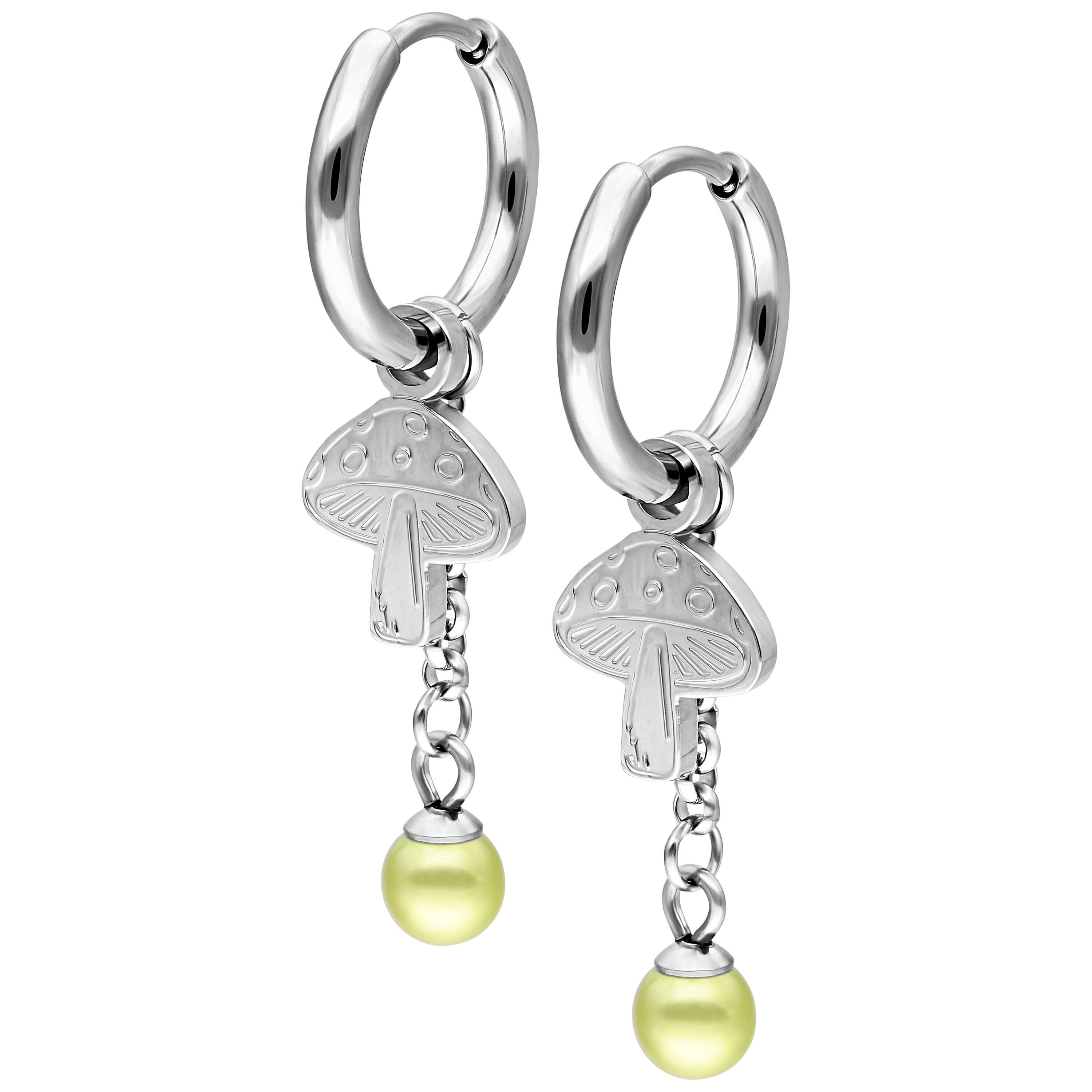 Paar Ohrhänger Little Mushroom Hoops Pair - Silber