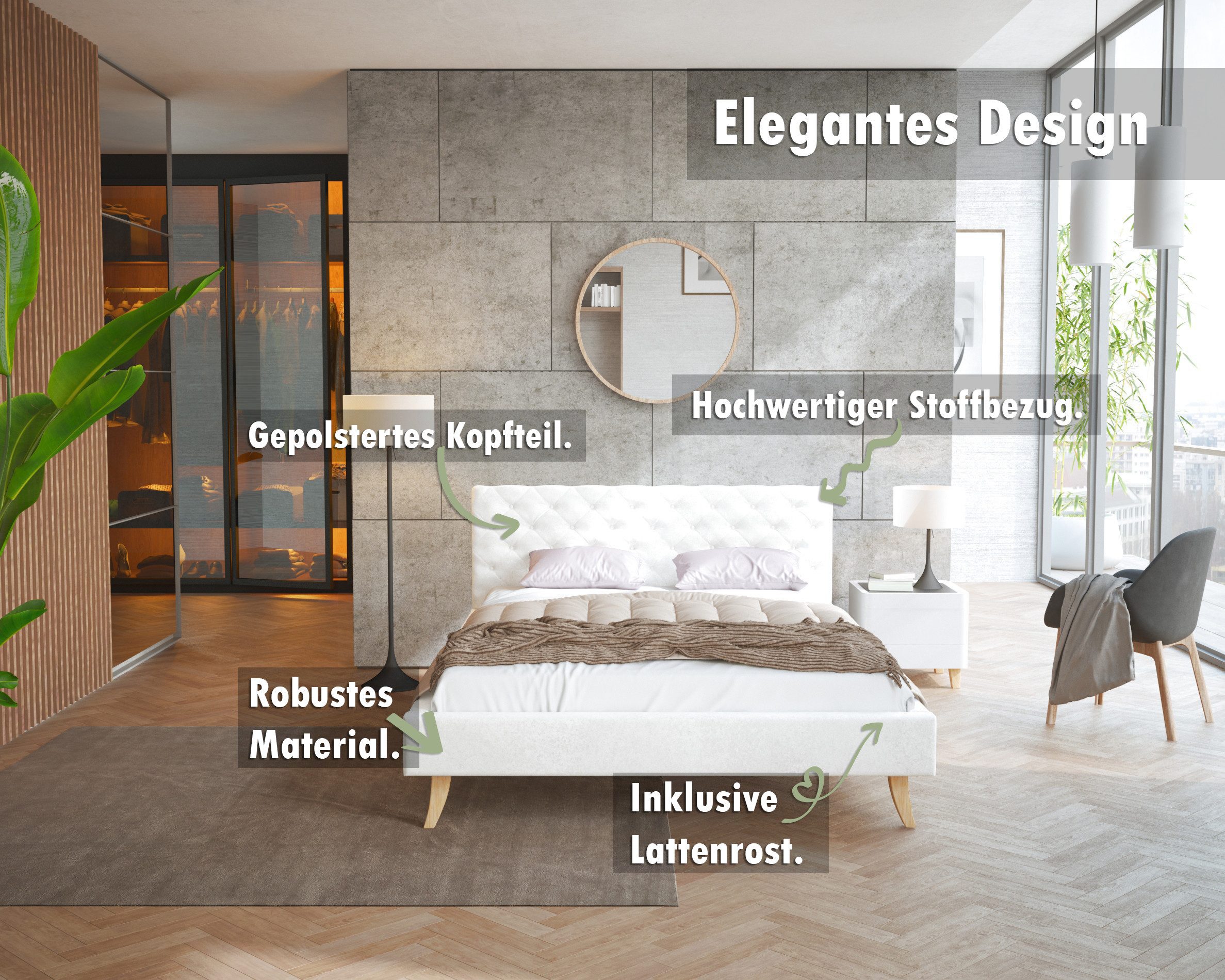 FDM Polsterbett Kalifornia Bettrahmen 120x200, 140x200, günstig online kaufen