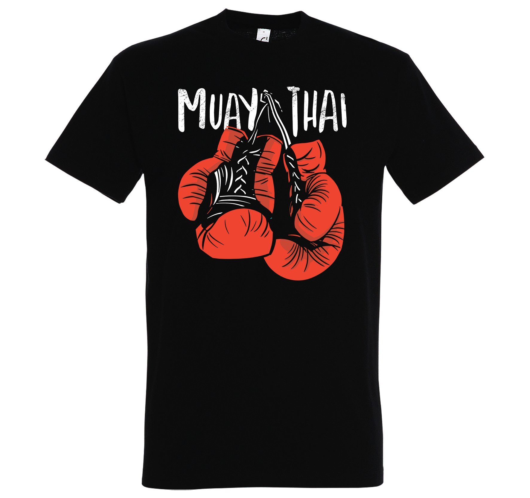 Youth Designz T-Shirt Muay Thai Boxen Herren Shirt mit trendigem Frontprint Schwarz