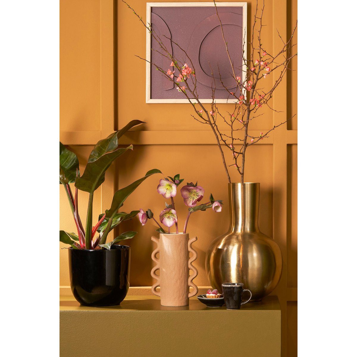 Mica Decorations Dekovase Dara Vase bauchig H42 x Ø28 cm Metall (1 St., 1 Vase), große Vase, ideal für große Blumensträuße