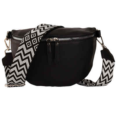 MIRROSI Bauchtasche Damen Сумки, Umhängetasche, Brusttasche, 26x18x9cm Veganes Leder (Schultertasche für jeden Anlass), Crossbody Bag, Bohemian gemusterten& verstellbaren Schulterriemen