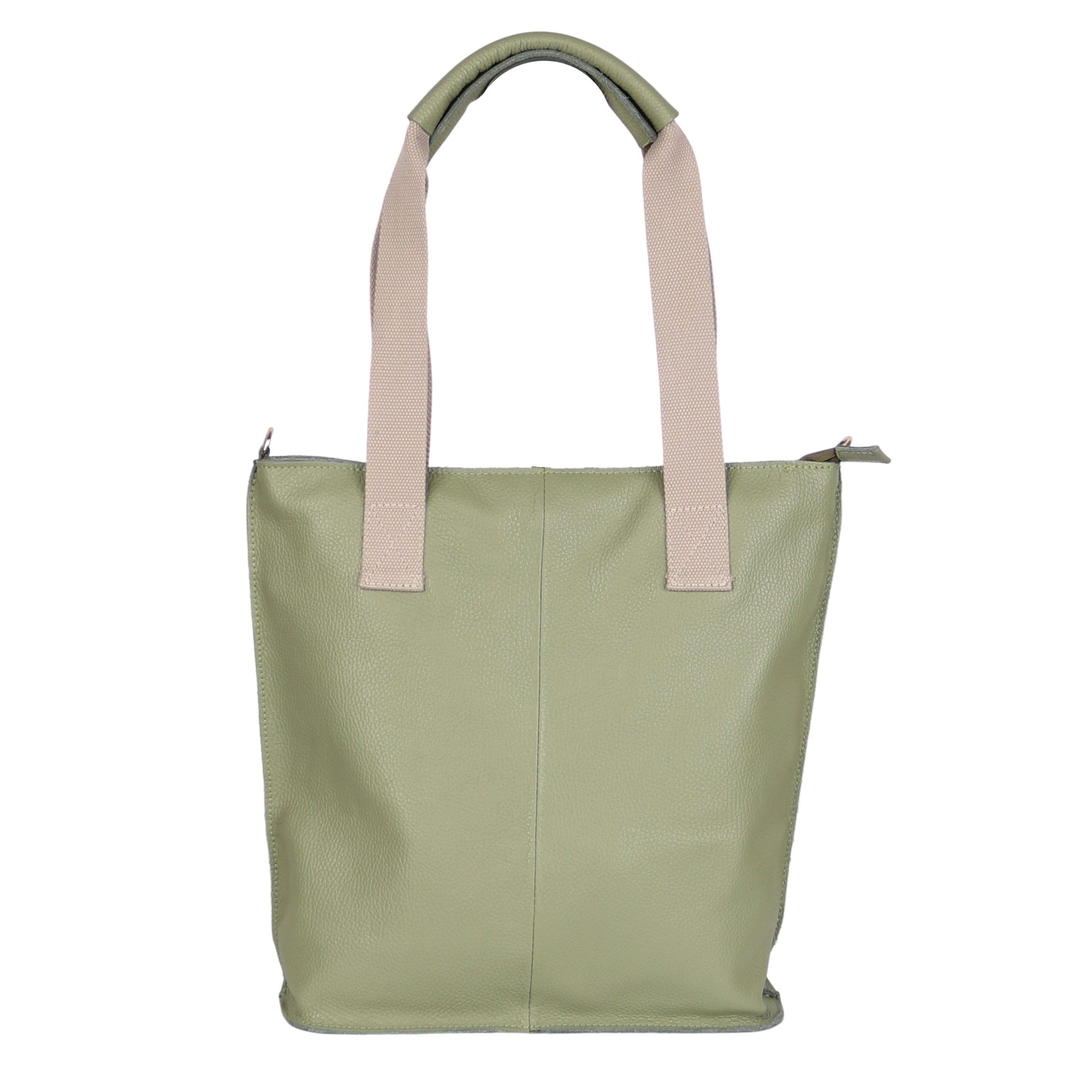 Shopper aus Echtleder, Made in Italy, Beuteltasche