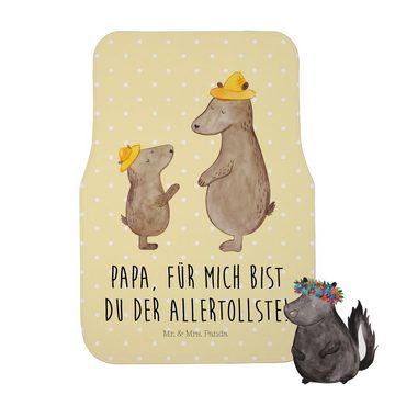 Fußmatte Bären mit Hut - Gelb Pastell - Geschenk, Fahrer, Familie, Vater, Schm, Mr. & Mrs. Panda, Höhe: 0.5 mm