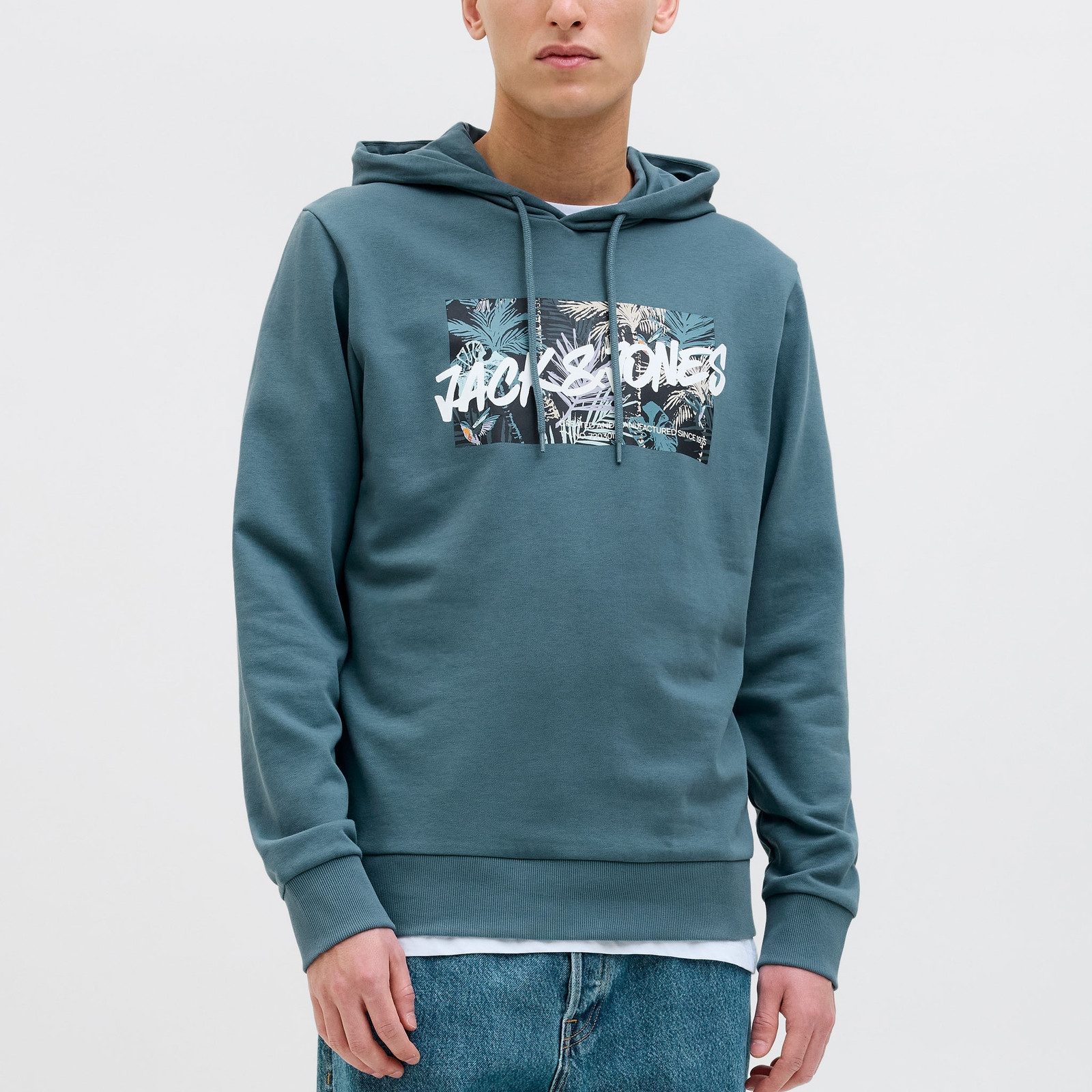 Jack & Jones Hoodie JJHawaii Shape Sweat Hood mit großem Print auf der Vorderseite