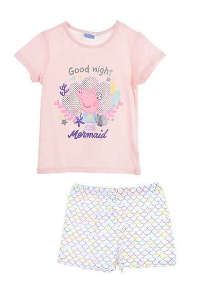 Peppa Pig Shorty Peppa Wutz Kinder Mädchen Pyjama langarm Nachtwäsche (2 tlg)