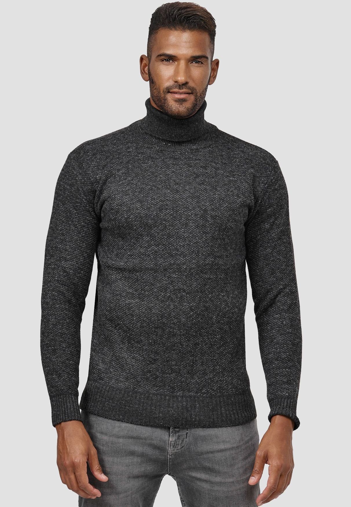 Strickpullover Rollkragen Basic Longsleeve Design Strick