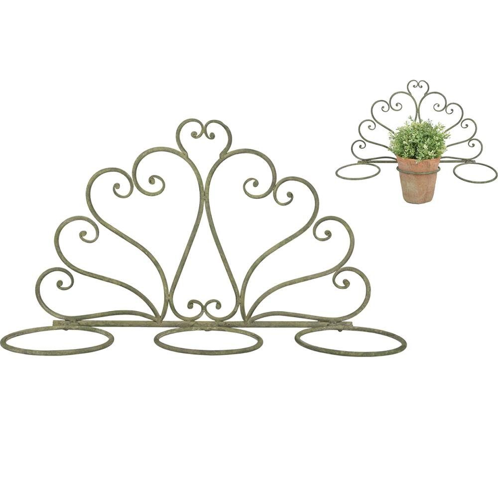 Linoows Pflanzkübel Blumentopf Wandhalter Wandhänger Blumentopfhänger, gealterter Topfhänger für Drei Töpfe aus Eisen