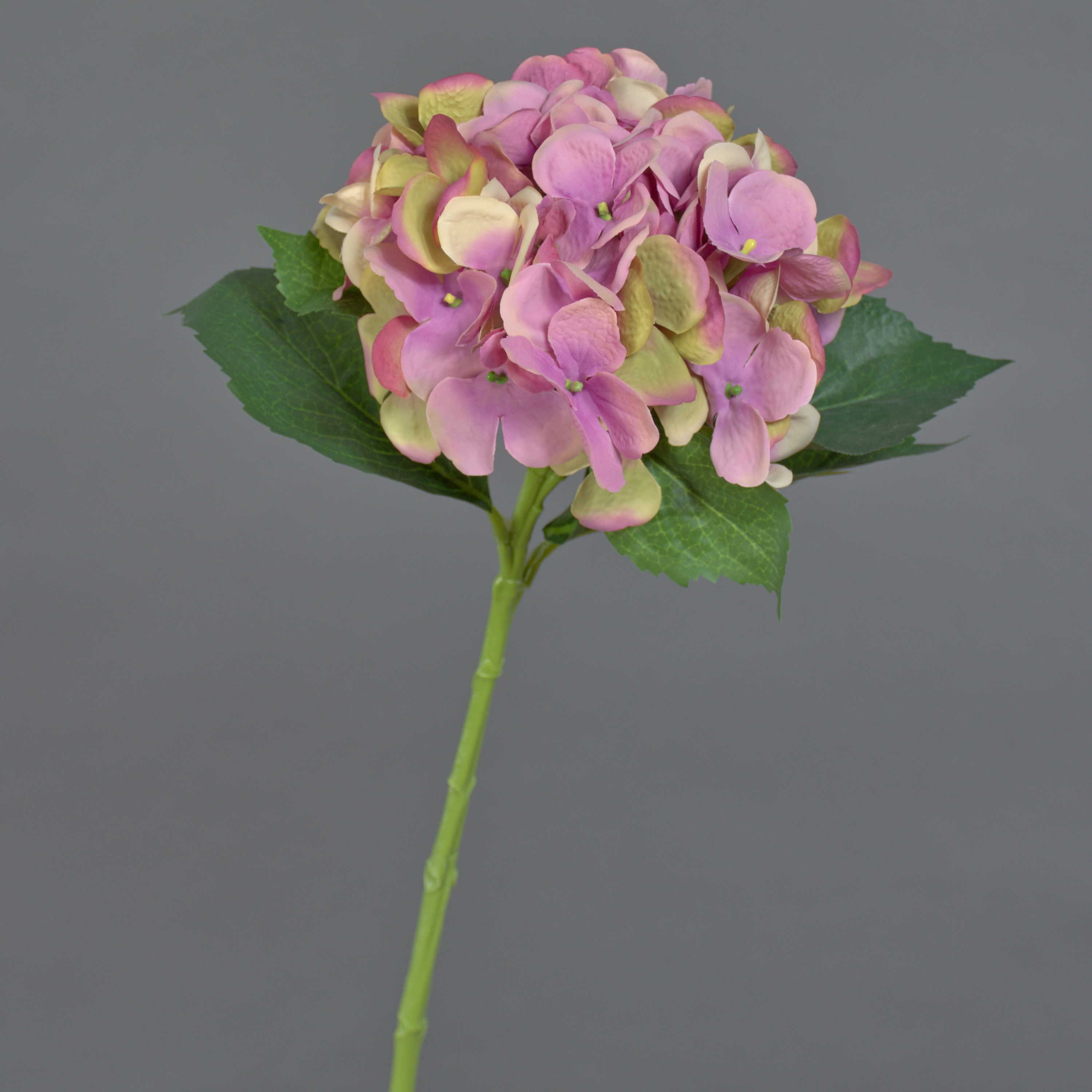 Kunstblume Deko Hortensie, rosa, 50cm, Ø 18cm - Kunstblume Hortensie, artplants, Höhe 50.0 cm