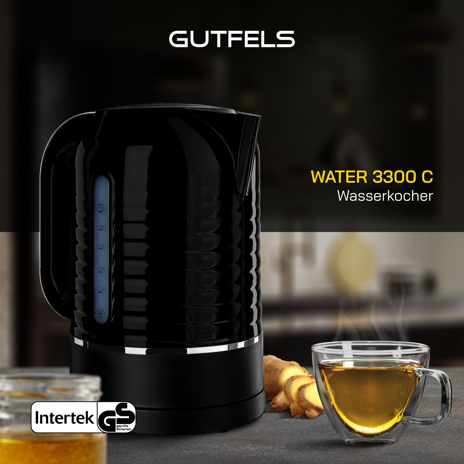 Gutfels Wasserkocher WATER 3300 C, 1,7 l, 2000 W, 1,7 L, 2200 Watt