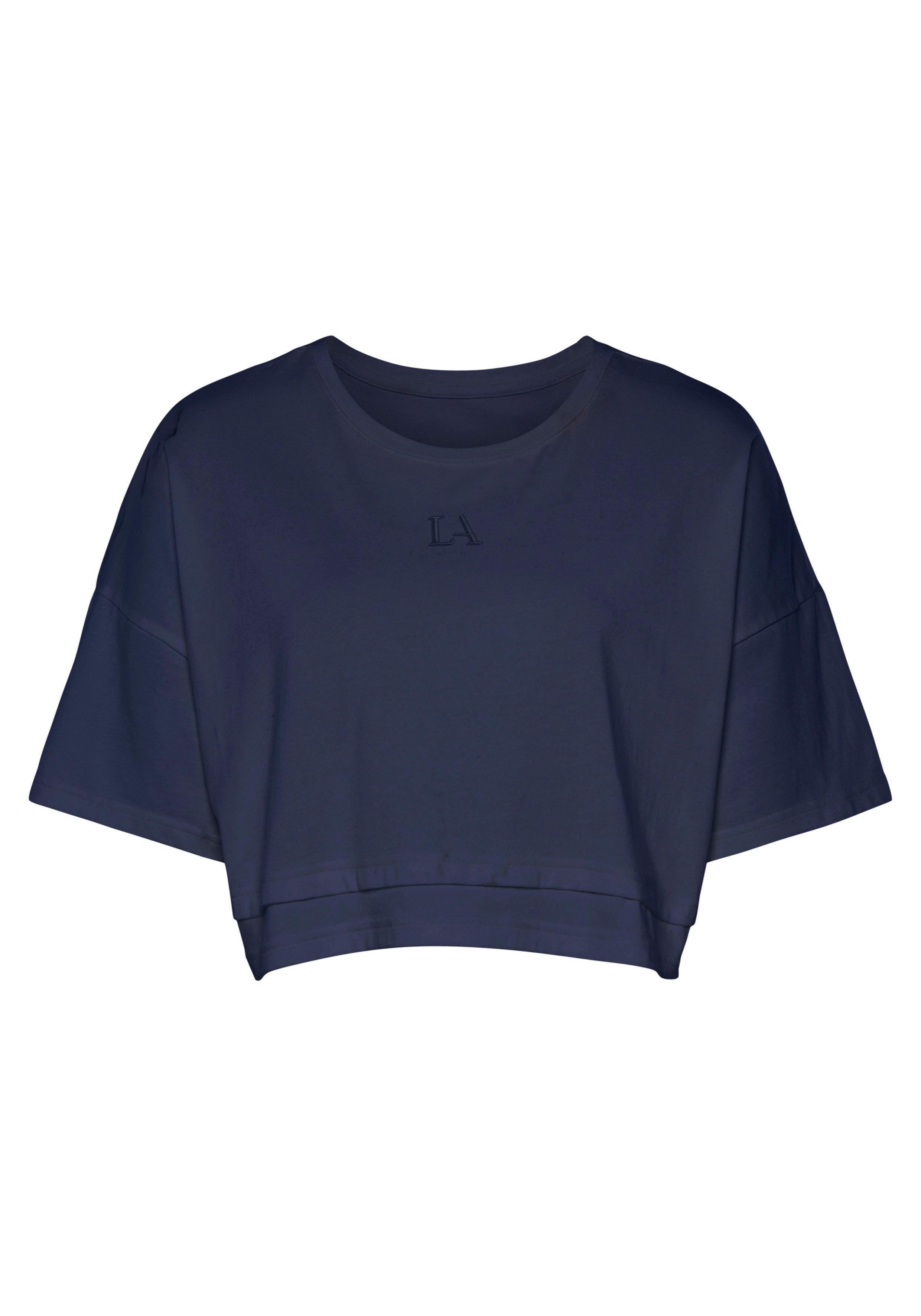 LASCANA Kurzarmshirt T-Shirt, weite Form mit Lagen-Look – Bild 2 von 5